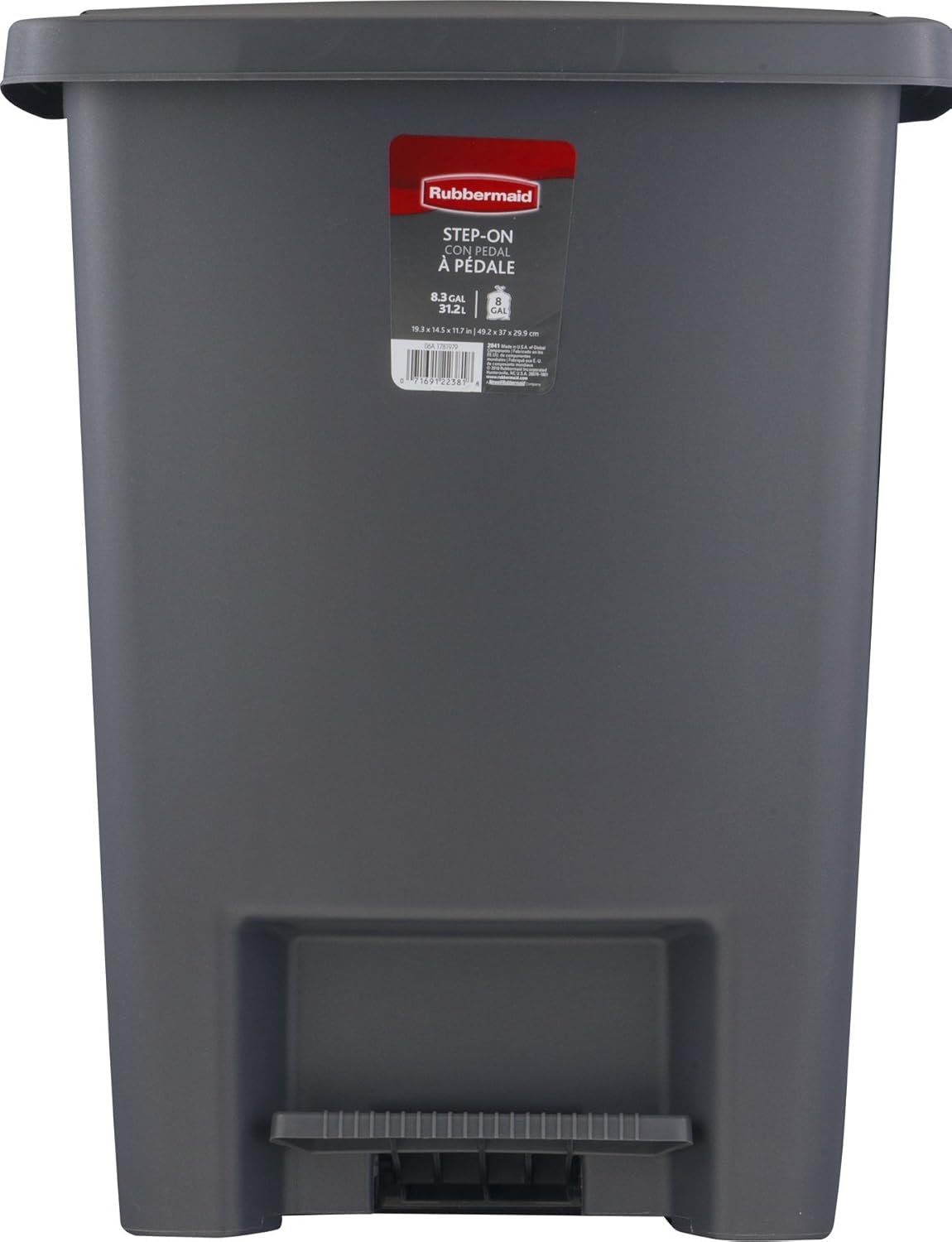 Rubbermaid 31.2L Step on Wastebasket (FG284187CYLND)