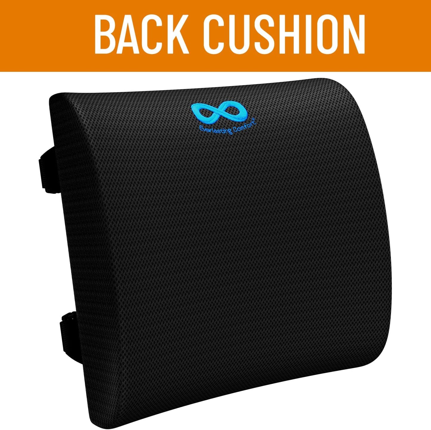 Everlasting Comfort Memory Foam Seat Cushion - Office Chair Cushion for Work, Travel, Car Support Pillow for Driving - Portable Seat for Chairs and Desks - Coussin Chaise - Black