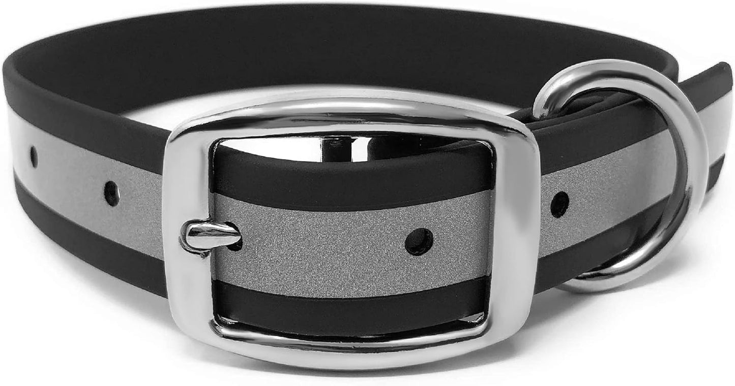 Regal Dog Products Heavy Duty Reflective Dog Collar – Adjustable and with Durable Metal Buckle and Rings Anti-Odor, chew Resistant, Waterproof Dog Collar for Small Medium and Large Dogs (Large, Pink)