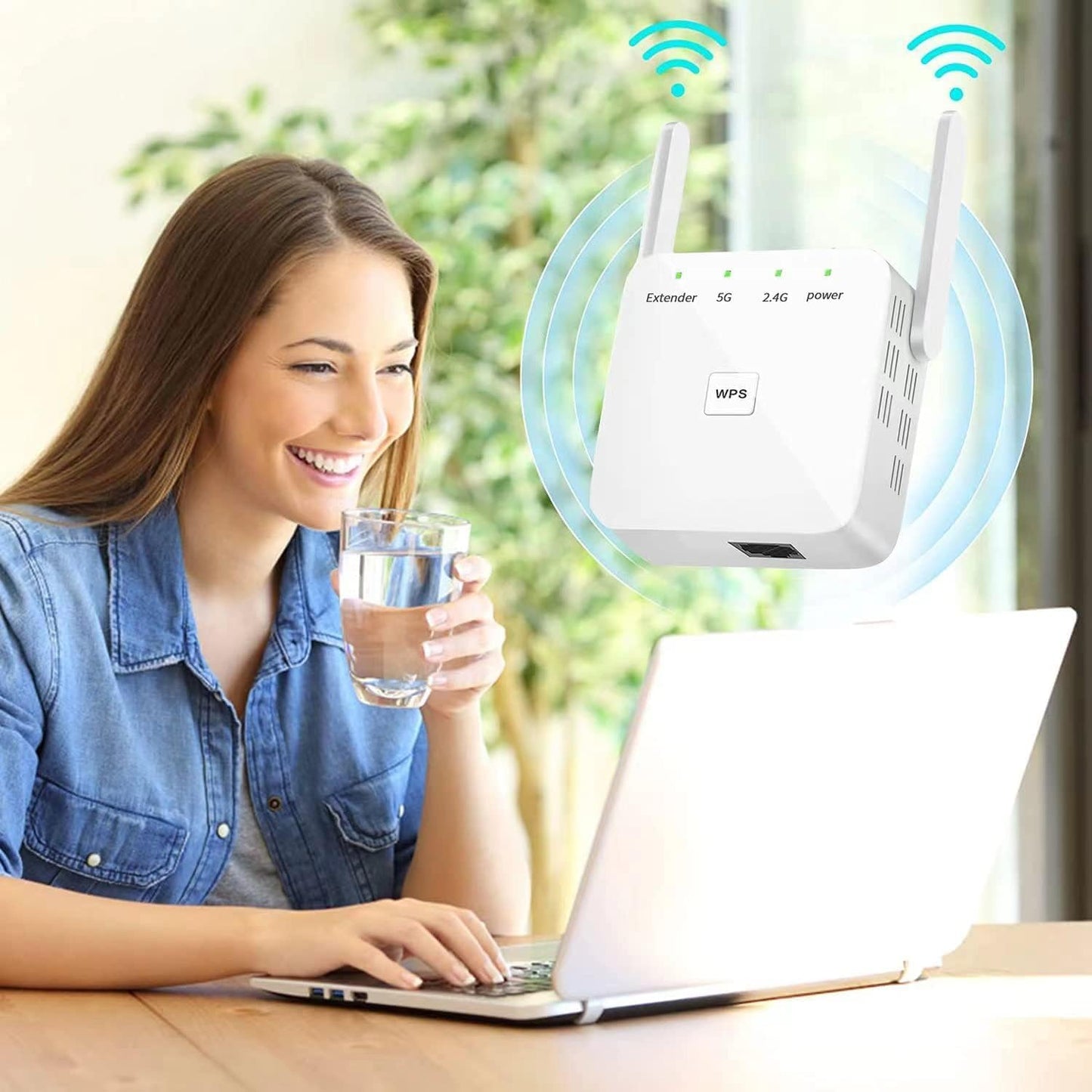 2025 Faster WiFi Extender, WiFi Repeater, Covers Up to 10000 Sq.ft and 80 Devices, Internet Booster - with Ethernet Port, Quick Setup, Home Wireless Signal Booster
