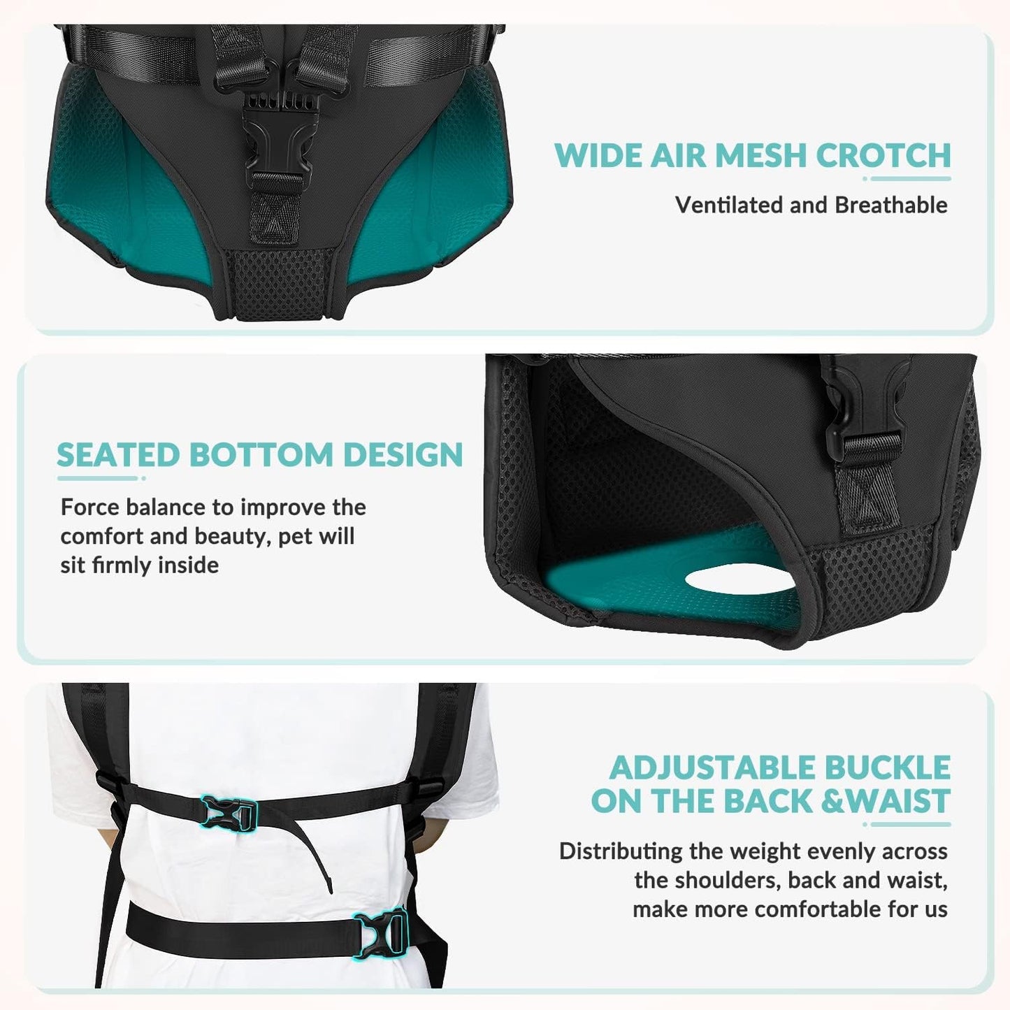 SlowTon Dog Carrier Backpack for Small Medium Dogs, Legs Out & Easy-Fit Dog Cat Puppy Front Carriers Bag for Pet Up to 35lbs, Adjustable Breathable Pet Backpack for Traveling Camping Hiking