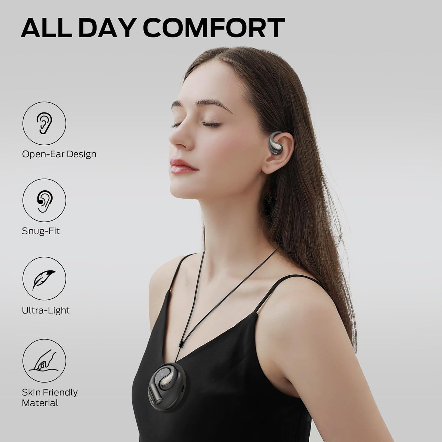 Monster Open Ear AC335 Headphones, Bluetooth 5.4 Wireless Headphones with Stereo Sound, 24H Playback, Crystal Clear Calls, Stylish Rotating Case with Lanyard, Sweat Resistant Open Ear Wireless Earbuds