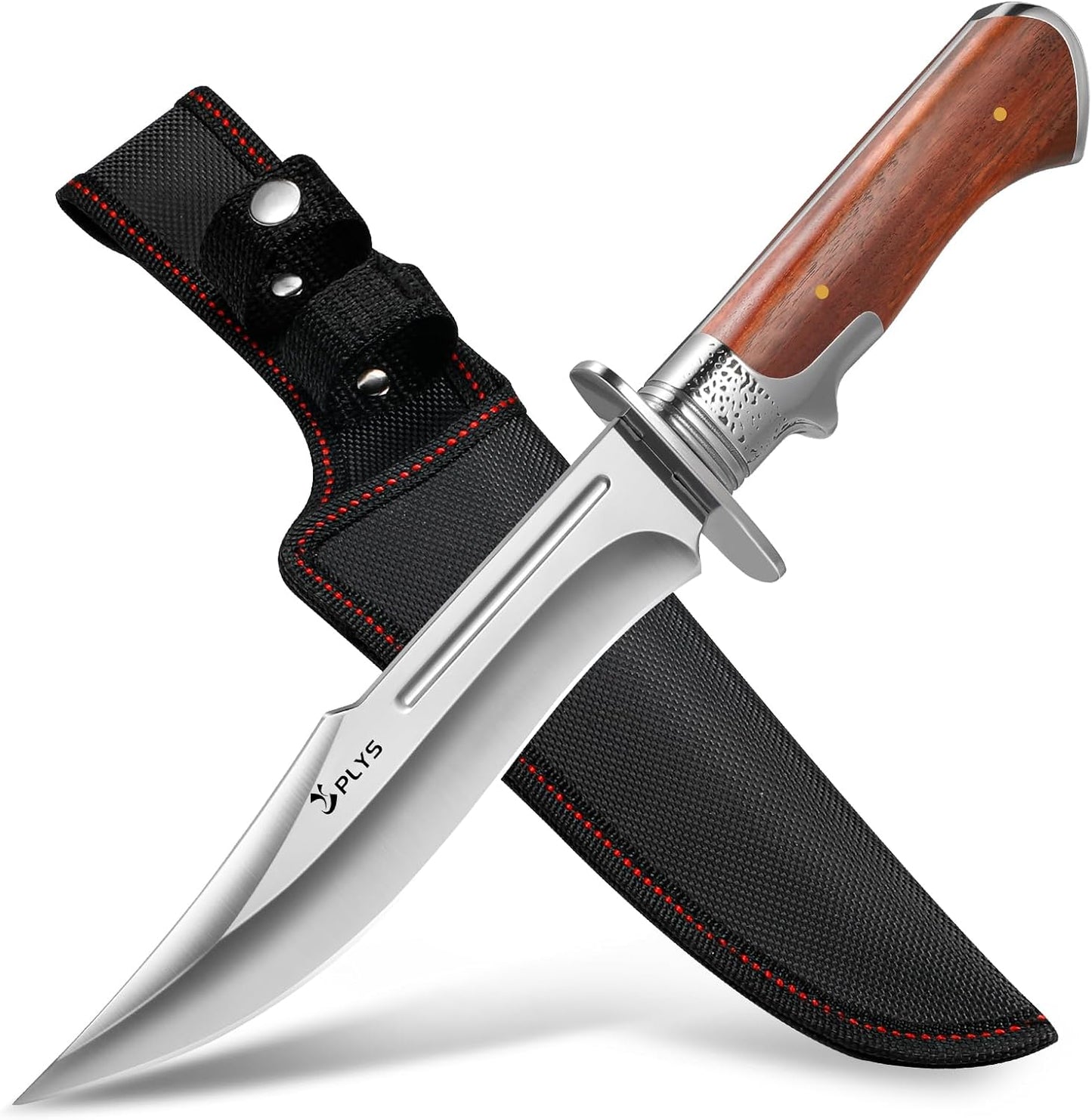 Hunting Knife with Sheath Camping Knife: Fixed Blade Outdoor Knives for Men - 17.5cm Sharp Blade Full Tang Bushcraft Knives for Survival
