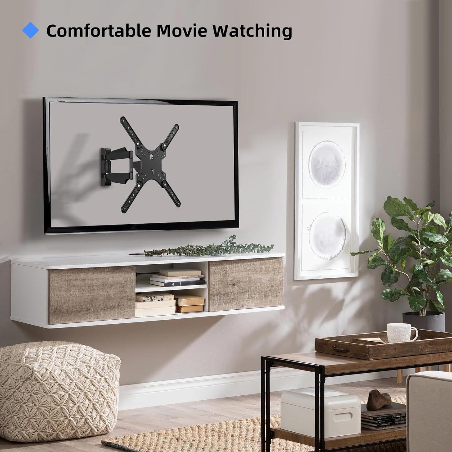 Suptek Adjustable TV Wall Mount Swivel and Tilt TV Arm Bracket for Most 32-55 inch LED, LCD Monitor and Plasma TVs up to 70lbs VESA up to 400x400mm (MAFD-L400)