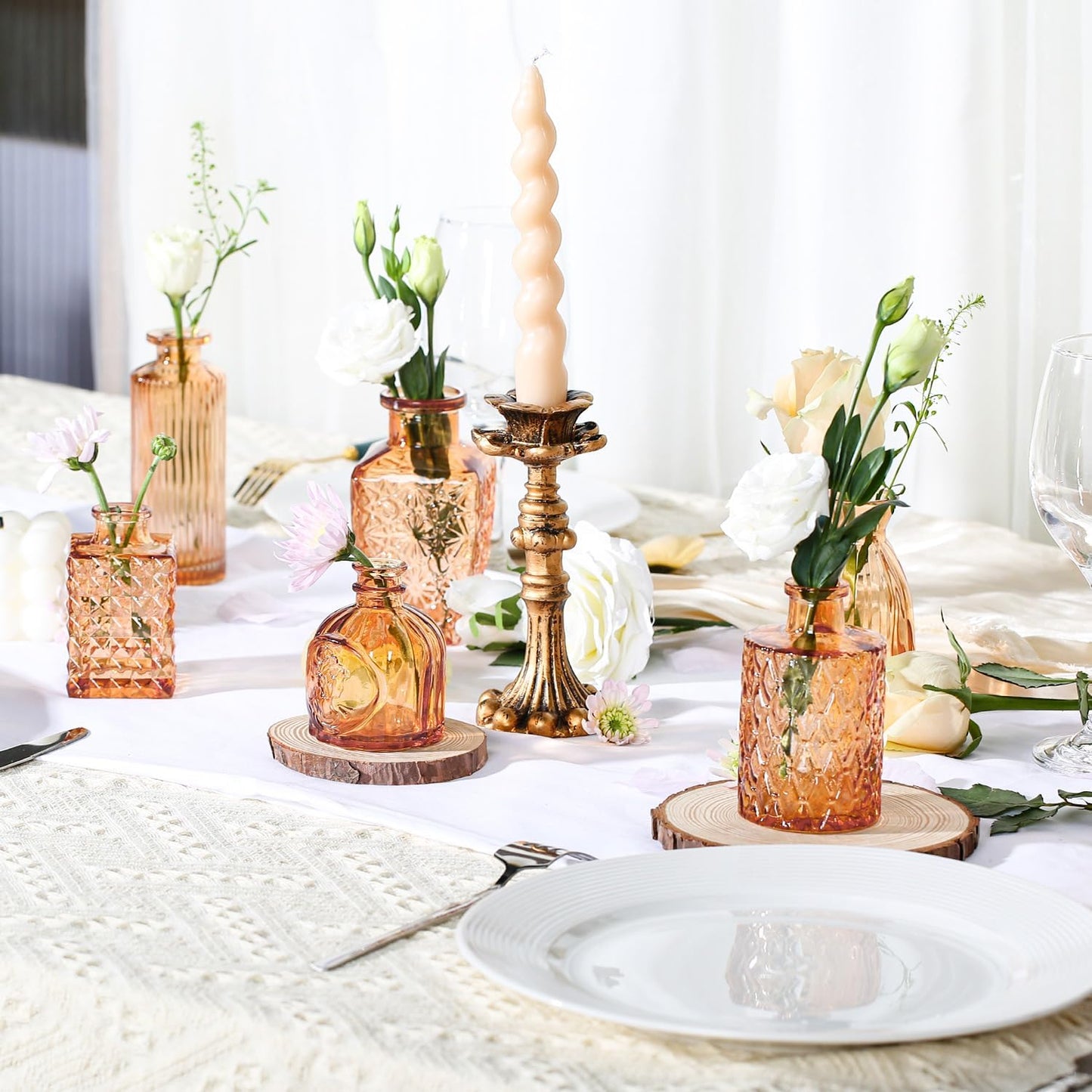 Sawoake Mini Bud Vases As Wedding Centerpieces for Tables,Clear Bud Vases for Flowers,Small Flower Vases Suitable for Birthday Party,Anniversary,Wedding Reception,Baby Shower (Clear-12PCS)