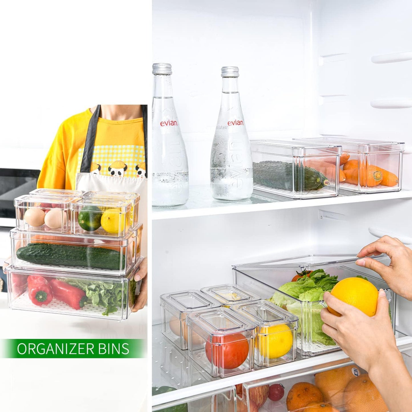 Pure Future 50-Piece Large Airtight Food Storage Containers with Lids, BPA-Free Stackable & Microwave Safe Kitchen Set for Meal Prep, Freezer Use - 25 Containers & Lids, Leakproof Design