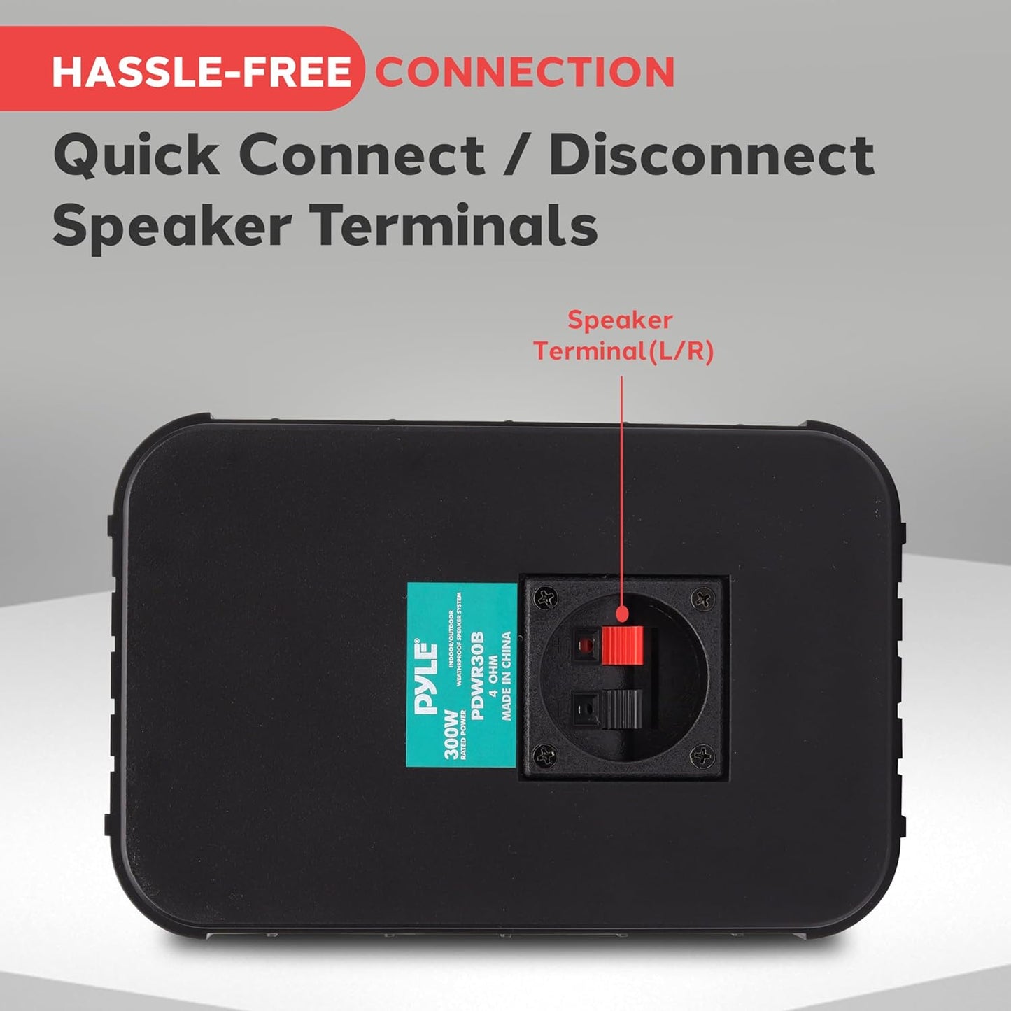 Pyle Outdoor Speaker System – 300W Waterproof Wall-Mounted Speakers with Powerful Bass & Long-Range Sound – Indoor/Outdoor Audio for Home, Patio, Pool & More