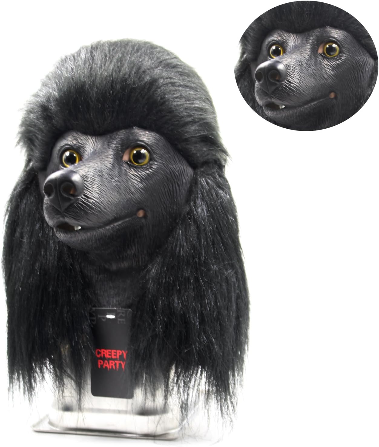 Dog Mask Poodle Head Face Costume Novelty Halloween Party Dressing Up Masks For Adults And Kids (black poodle)