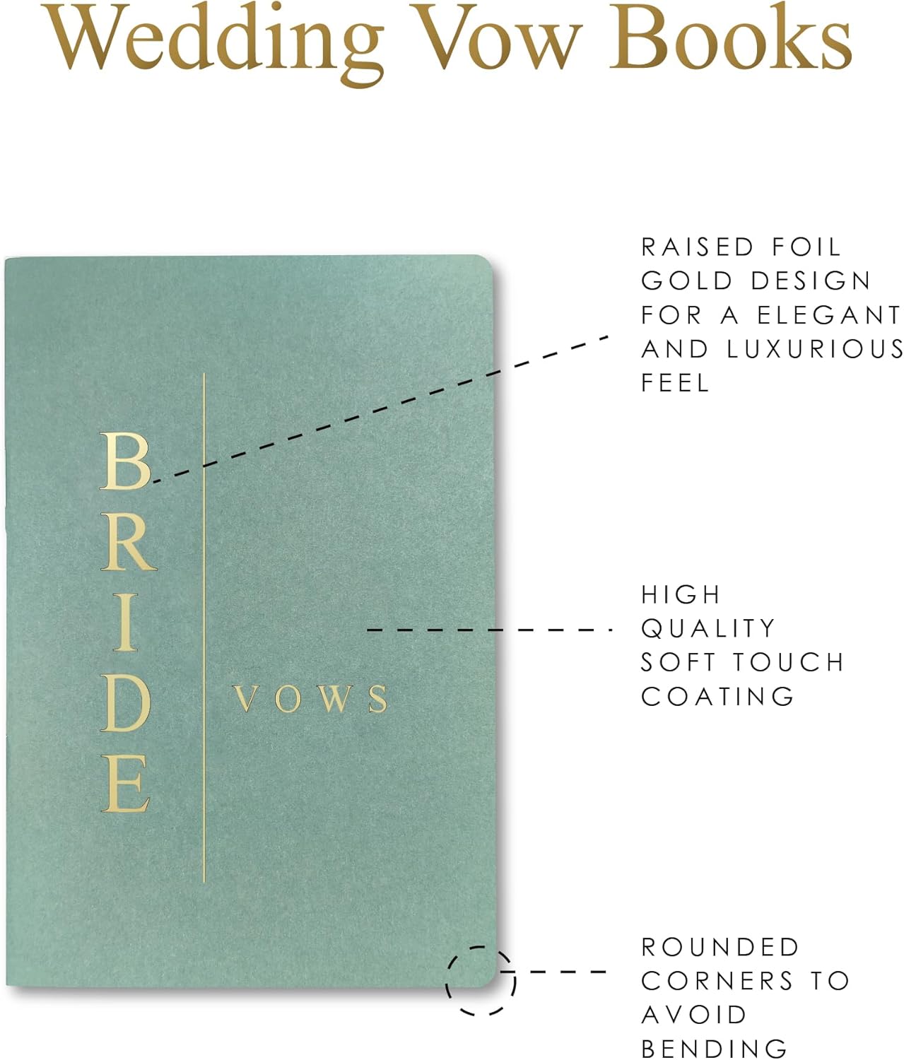 GroomBrideGifts Wedding Vow Book for His and Hers, Soft Touch, Perfectly Sized Bride and Groom Vow Books, Wedding Essentials, Wedding Registry Ideas, His and Hers Gifts