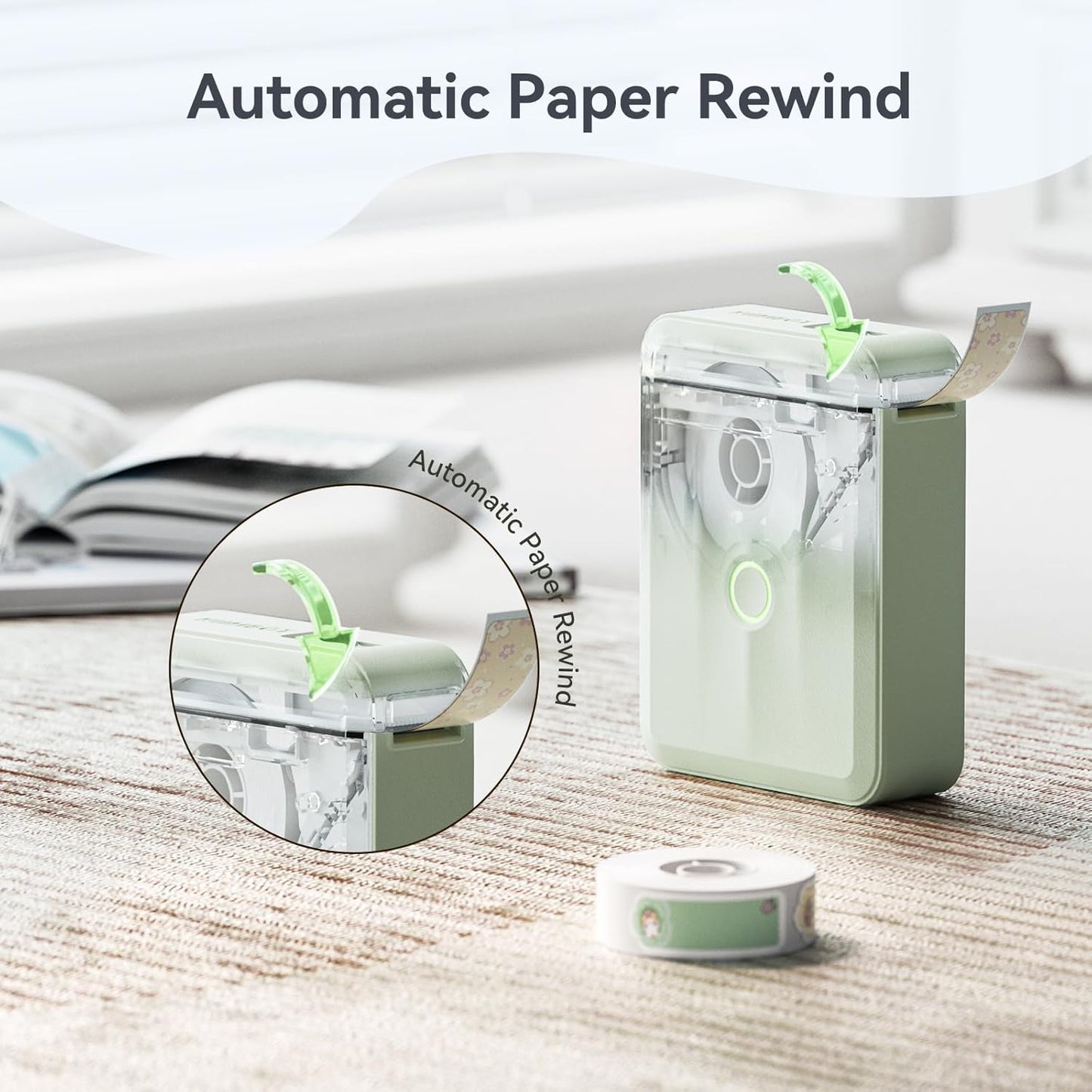 NIIMBOT D110 Mini Label Maker Machine with Tape(Pre-Cut Size 12x40mm), Portable Bluetooth Sticker Printer, Inkless Automatic Feeding One-Touch Custom Printing, Compatible with Phone Only