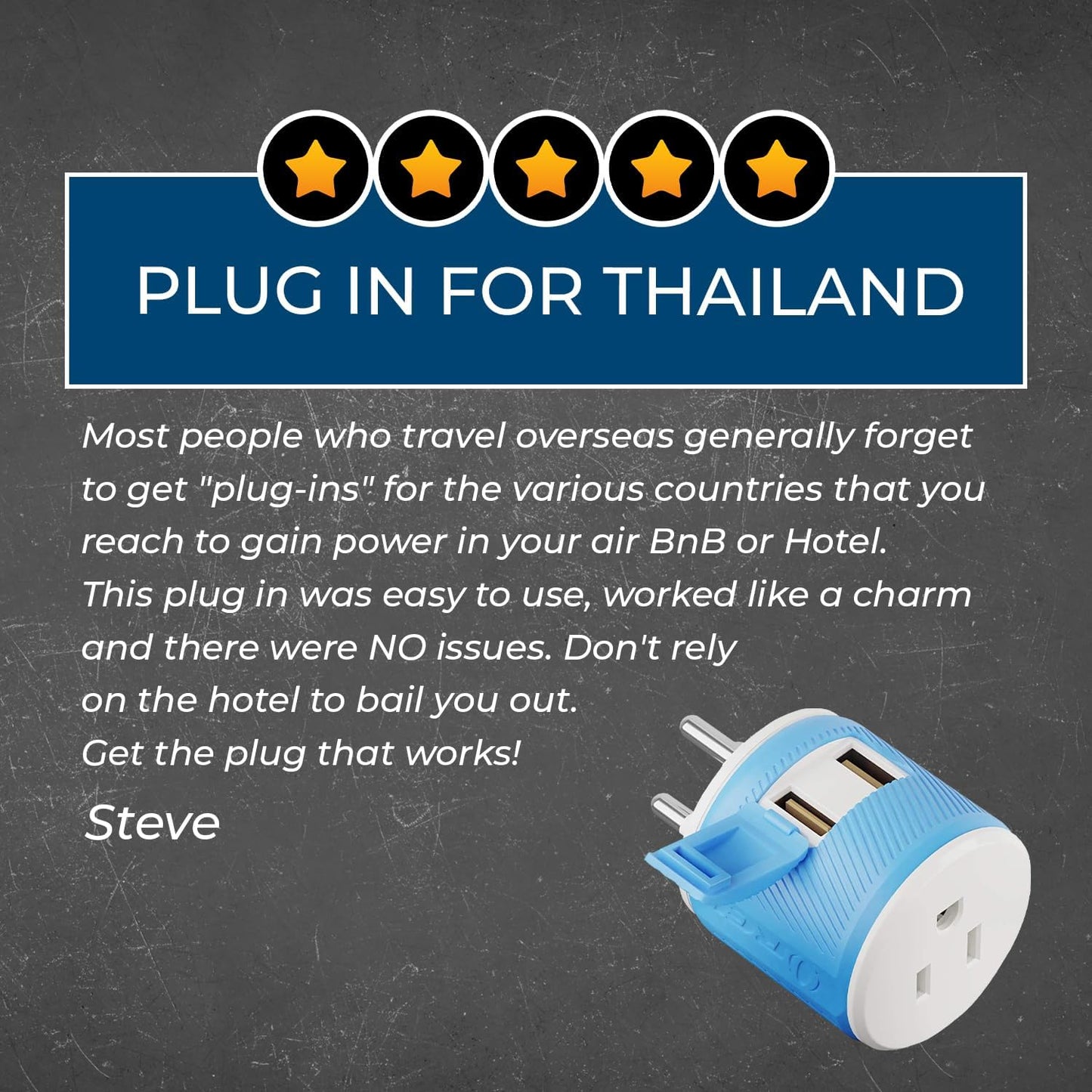 OREI South Africa, Botswana, Namibia Travel Plug Adapter with Dual USB - USA Input - Type M (U2U-10L), Will work with Cell Phones, Camera, Laptop, Tablets, iPad, iPhone