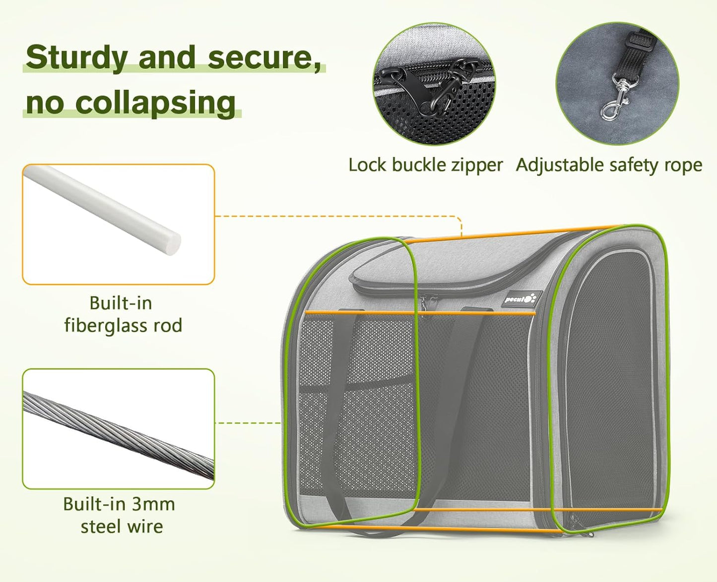 Pecute Cat Backpack, Upgraded Dog Backpack Carrier with Widened Interior Space, Pet Backpack Carrier for Small Dogs and Small to Medium Cats, Pet Travel Carrier with Soft Padded, Reinforced Support