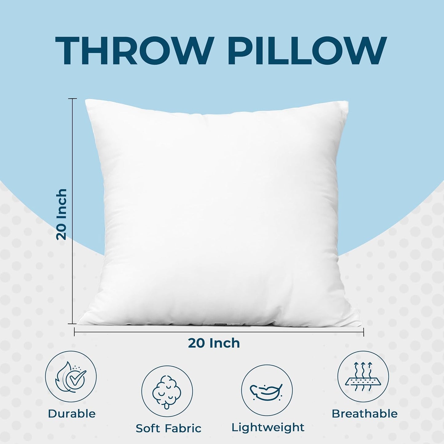 Utopia Bedding Throw Pillows (Set of 4, White), 18 x 18 Inches Pillows for Sofa, Bed and Couch Decorative Stuffer Pillow