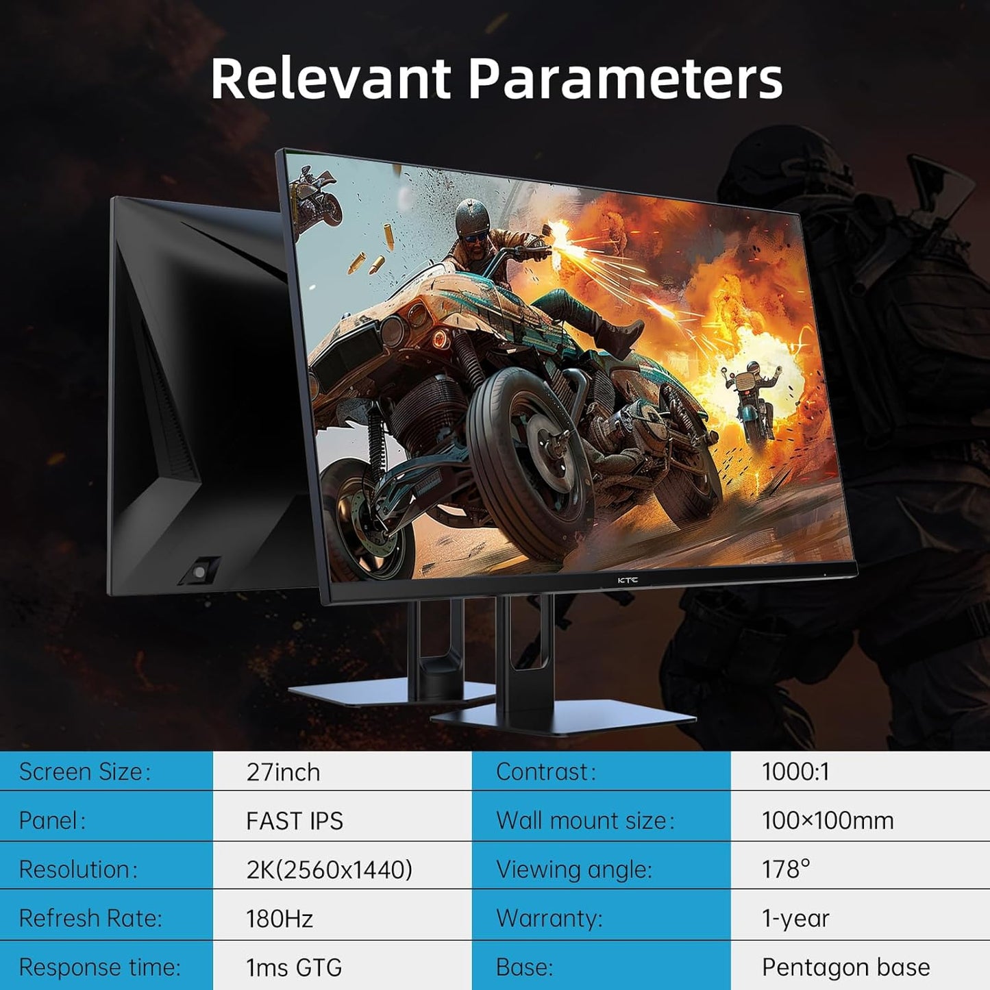 KTC 32 Inch 2K Computer Monitor, IPS 1440p Monitor with Ultra-Thin Bezels, HDR10, Freesync/G-sync, HDMI/DP Ports, Tilt Adjustable, Eyecare, Ideal for Business, Office, and Casual Gaming