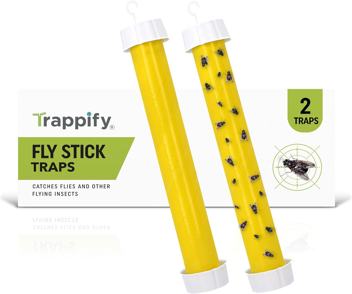 Trappify Hanging Fly Traps Outdoor: Fruit Fly Traps for Indoors | Fly Catcher, Gnat, Mosquito, & Flying Insect Catchers for Inside Home - Disposable Sticky Fly Trap for Indoor House Pest Control (2)