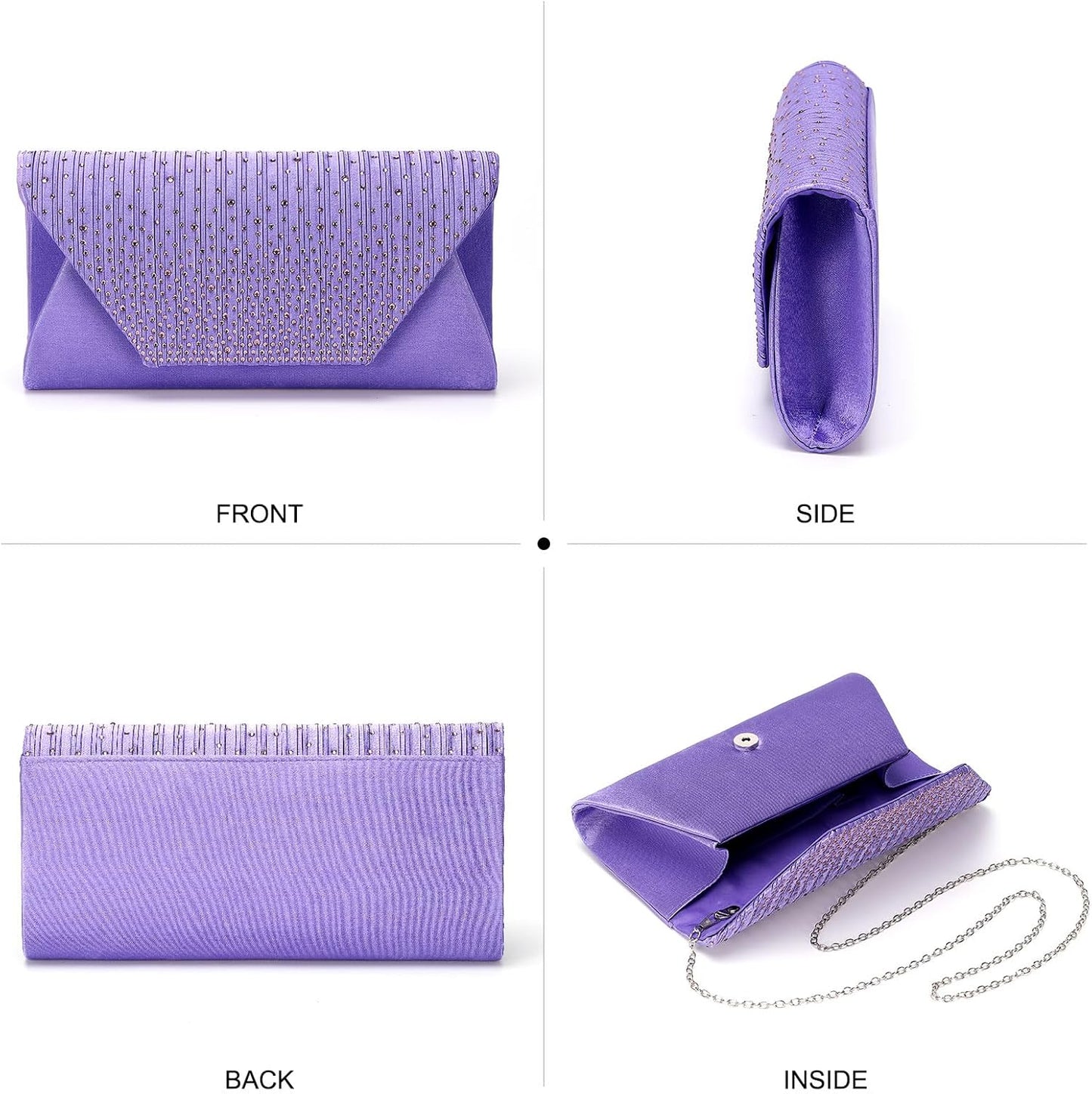 DTGN Evening Bags Clutch Purses for Women Formal, Purse Handbag Crossbody Bag Rhinestone Shoulder Bag for Wedding Party