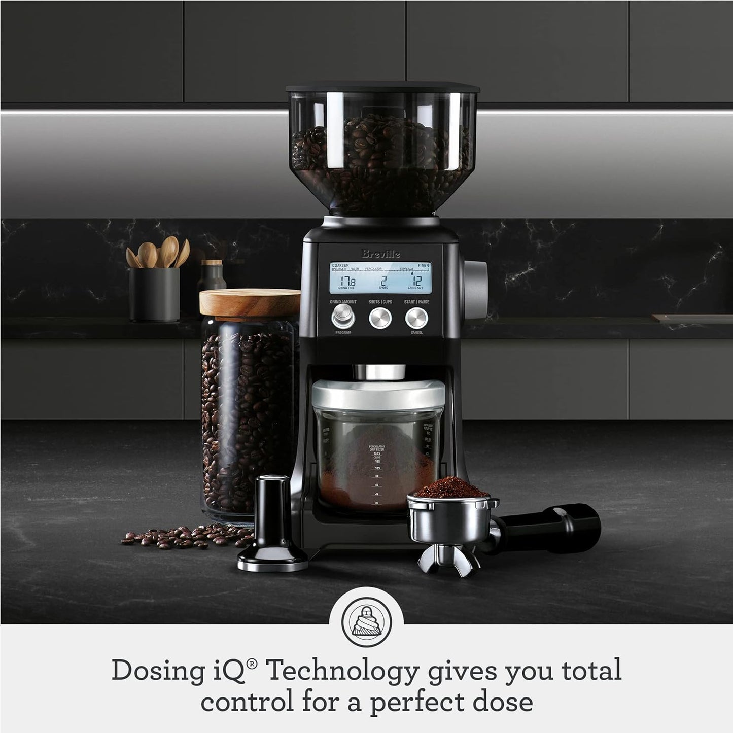 Breville BCG820BSS Smart Grinder Pro Coffee Bean Grinder, Brushed Stainless Steel