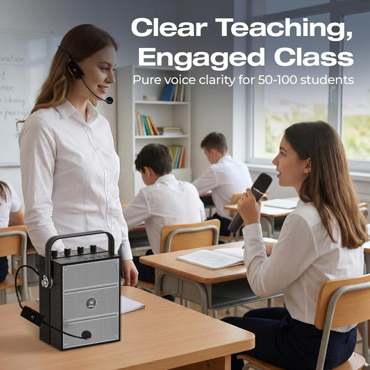 WinBridge S97 60W Powerful Voice Amplifier with Dual Wireless Microphones