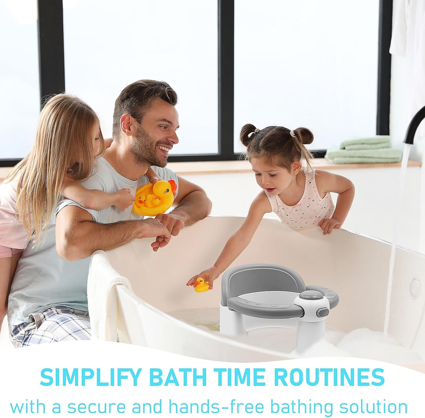 Baby Bath Seat for Babies 6 Months & Up, Non-Slip Infant Toddler Baby Bathtub Bath Seat for Sitting Up, Baby Tub Seat with Suction Cups for Shower (Grey)