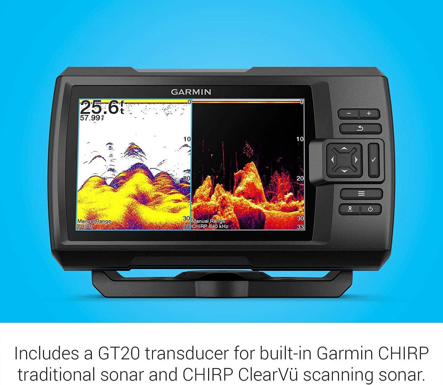 Garmin Striker Vivid 4cv Bundle with Transducer and Protective Cover, 4-inch Color Fishfinder, Vivid Scanning Sonar Color Palettes 010-02550-00