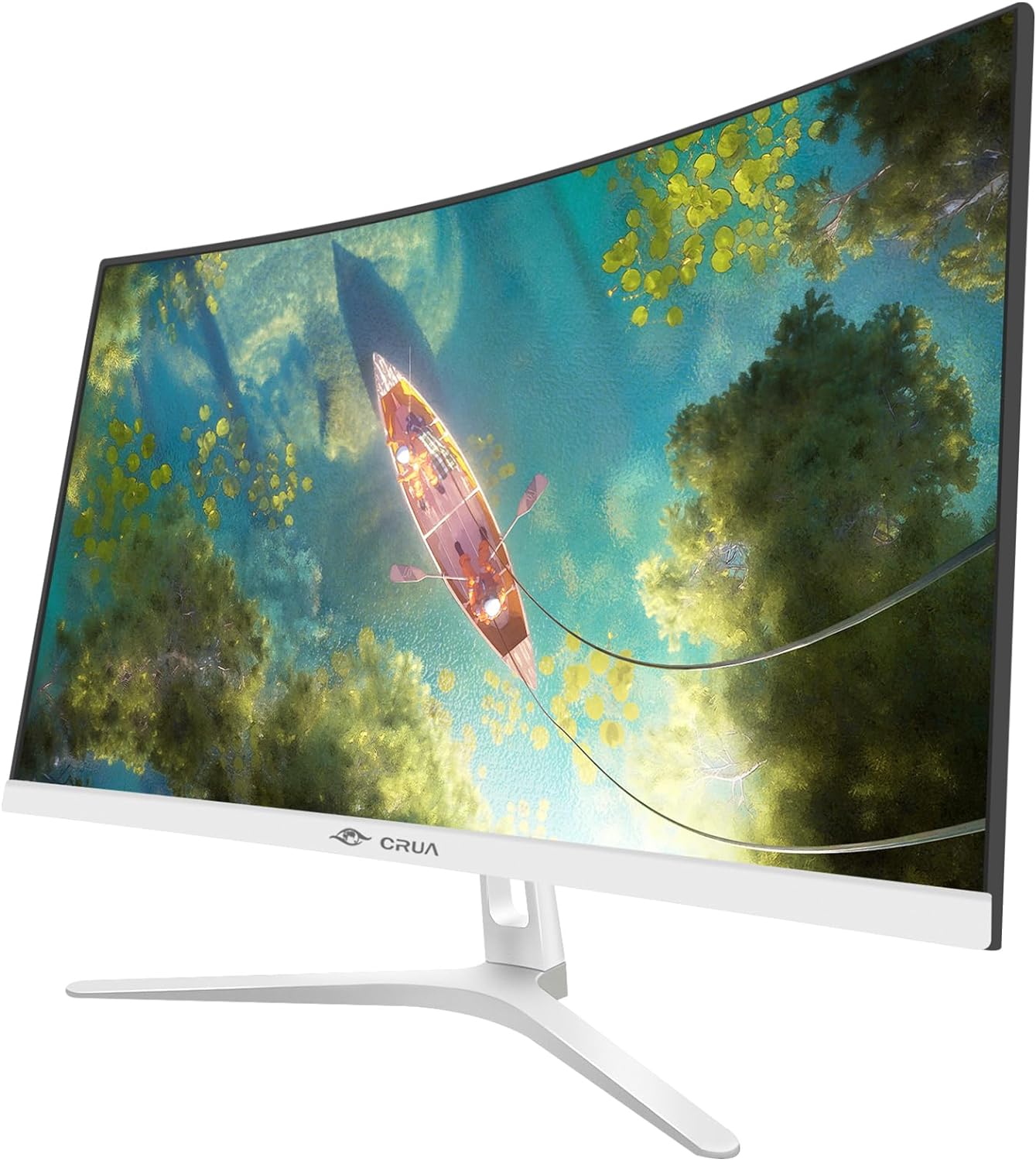 CRUA 34 Inch Curved Gaming Monitor 144HZ, White 21:9 Ultra Wide PC Monitor 1500R WQHD 3440X1440P 120% sRGB Computer Display/VA Panel/PIP& PBP/HDMI2.0 & DP1.4/Tilt Adjustment/Wall Mountable