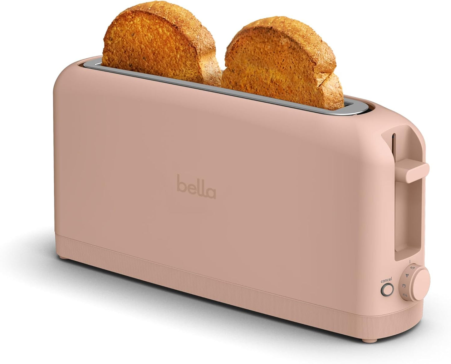 bella 2 Slice Slim Toaster, Fits-anywhere™ Kitchenware, 6 Setting Shade Control with Reheat & Cancel Buttons, Fits sourdough, 10” Long Slot, Anti Jam & Auto Shutoff, 900 Watt, Surf