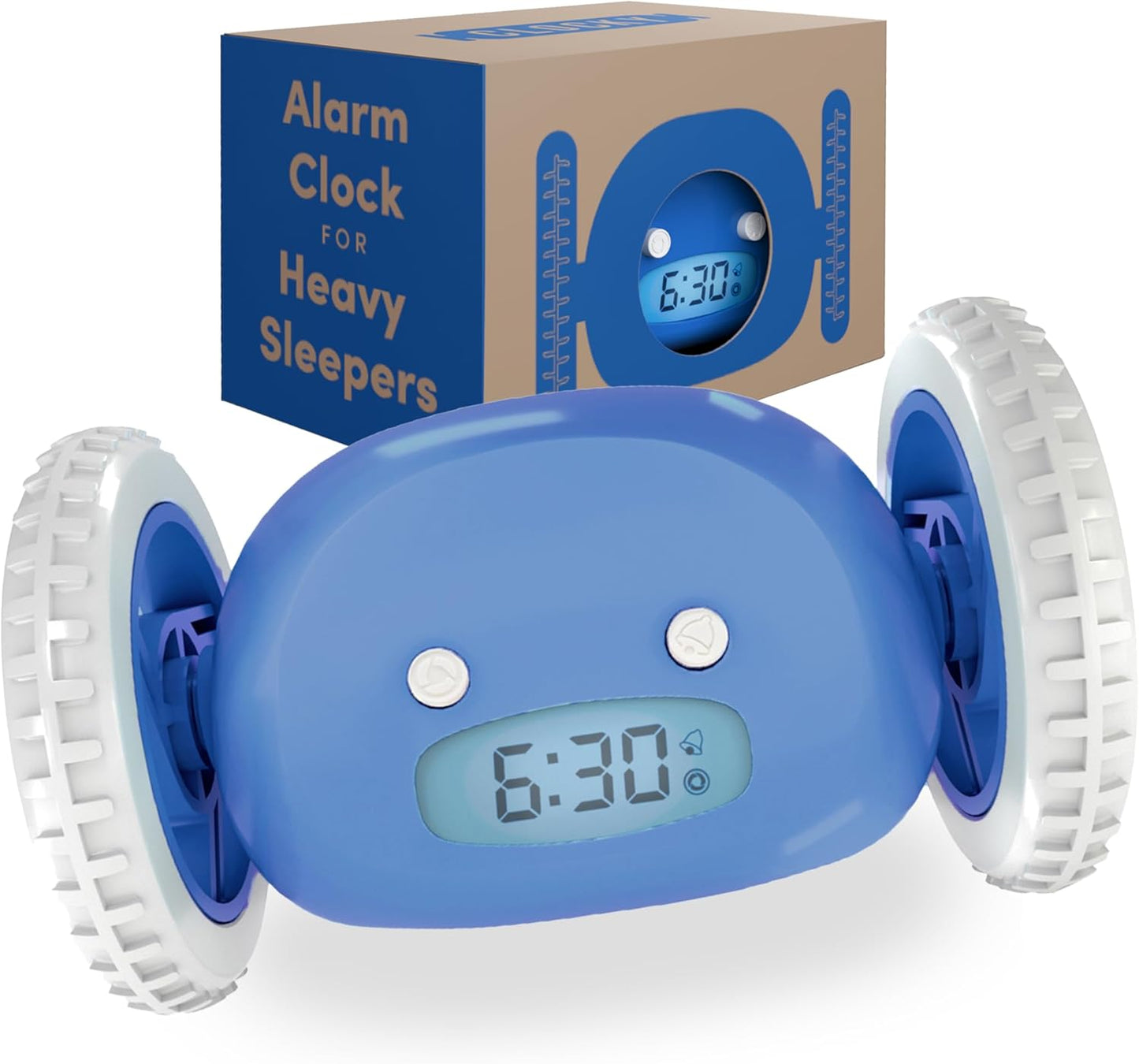 CLOCKY Extra Super Loud Alarm Clock for Heavy Sleepers Adults Kids Teens Bedroom, Move Jump Roll Run Away Easy to Set Smart Digital Alarm Clock Funny Gag Gift (Chrome)