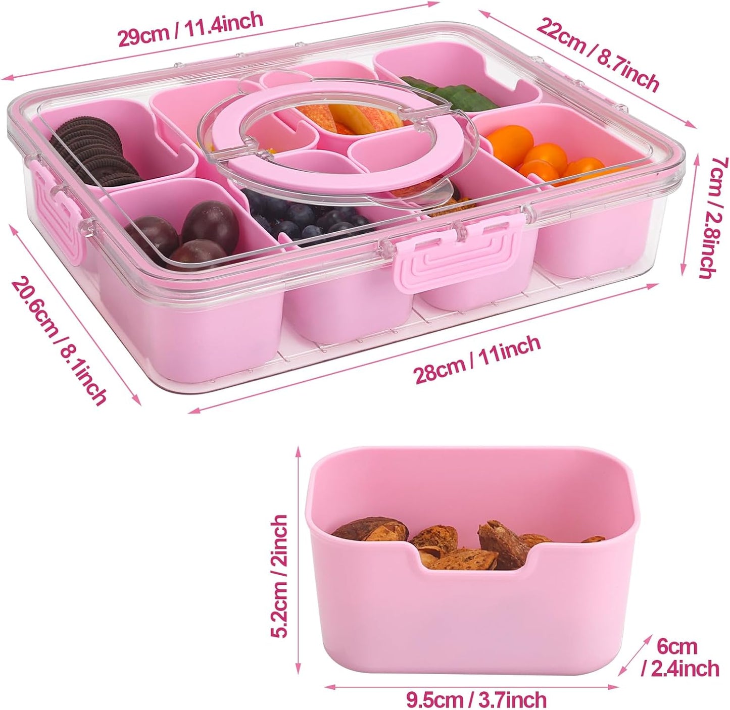 Purilite Select Clear Compartmentalized Snack Box