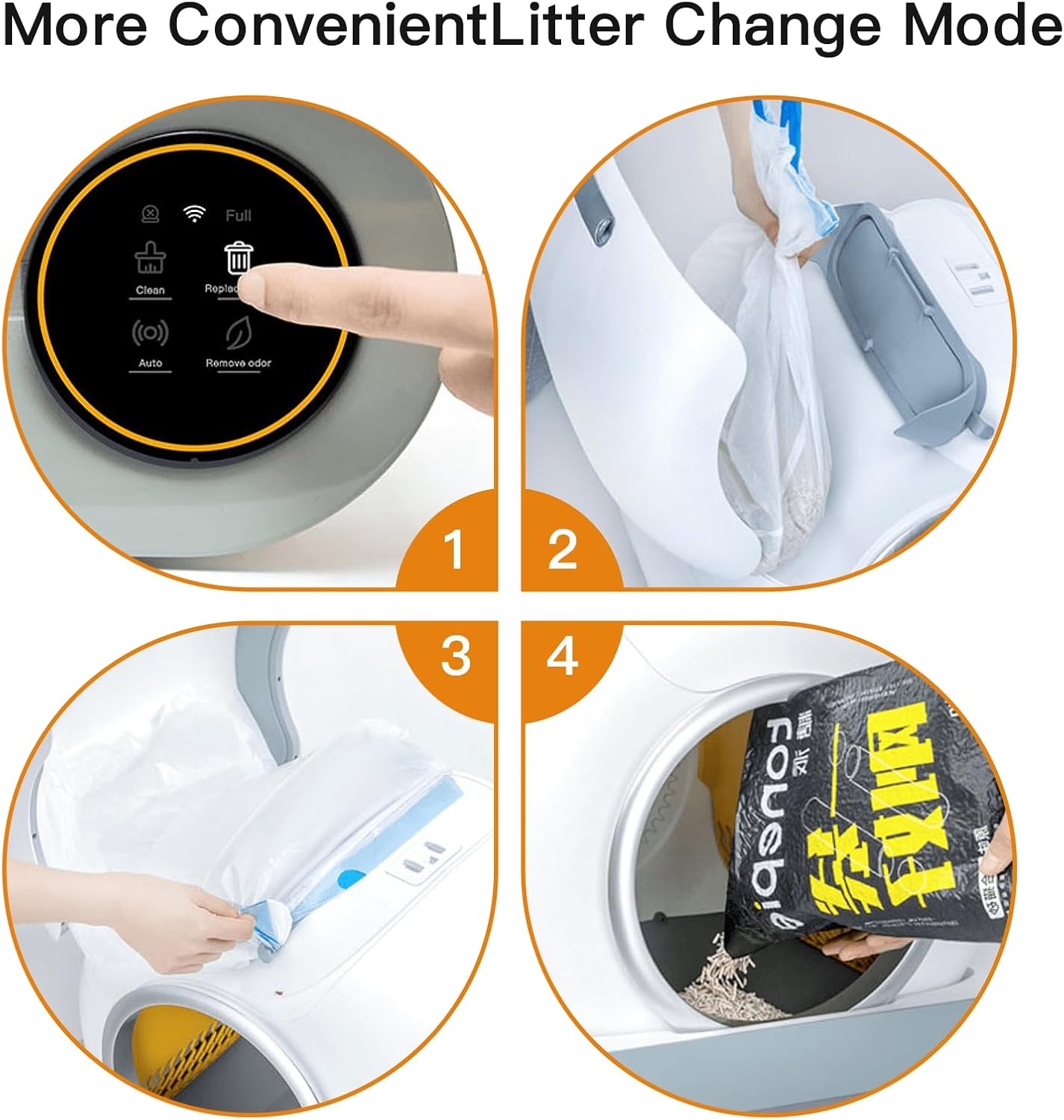 Upgraded Self-Cleaning Cat Litter Box - Automatic Smart for Multiple Cats, Never Scoop Again, Safety Protection, APP Control, Odorless, Health Check