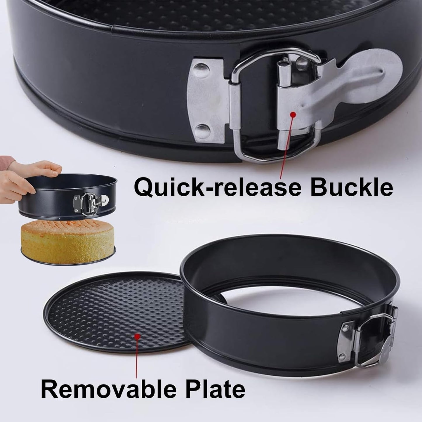 ELEBOX 9 inch Cheesecake Pan Springform Cake Pan, Non-Stick Baking Pan with Leakproof Design and Removable Bottom, Round Cake Tin Baking Mold for Birthday Cakes