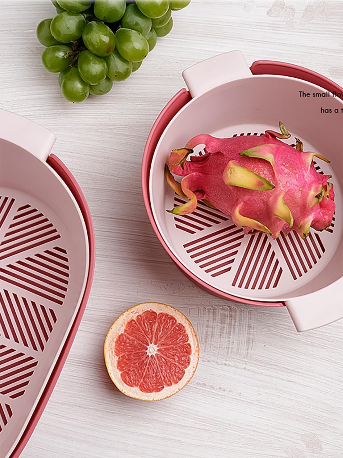 Kitchen Washbas Food Strainer Drain Basket Rotating Drainer Double-Layer Basin Vegetable Fruit Washing Strainer