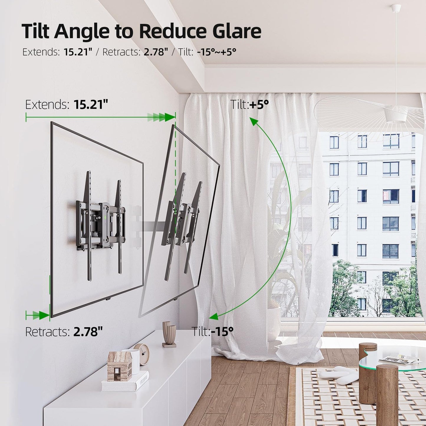 USX MOUNT TV Wall Mount for Most 37-86 inch TVs Hold up to 120lbs, Full Motion Wall Mount TV Bracket Swivel and Tilt, TV Mount with Dual Articulating Arms Extension Max VESA 600x400mm, 16" Wood Studs