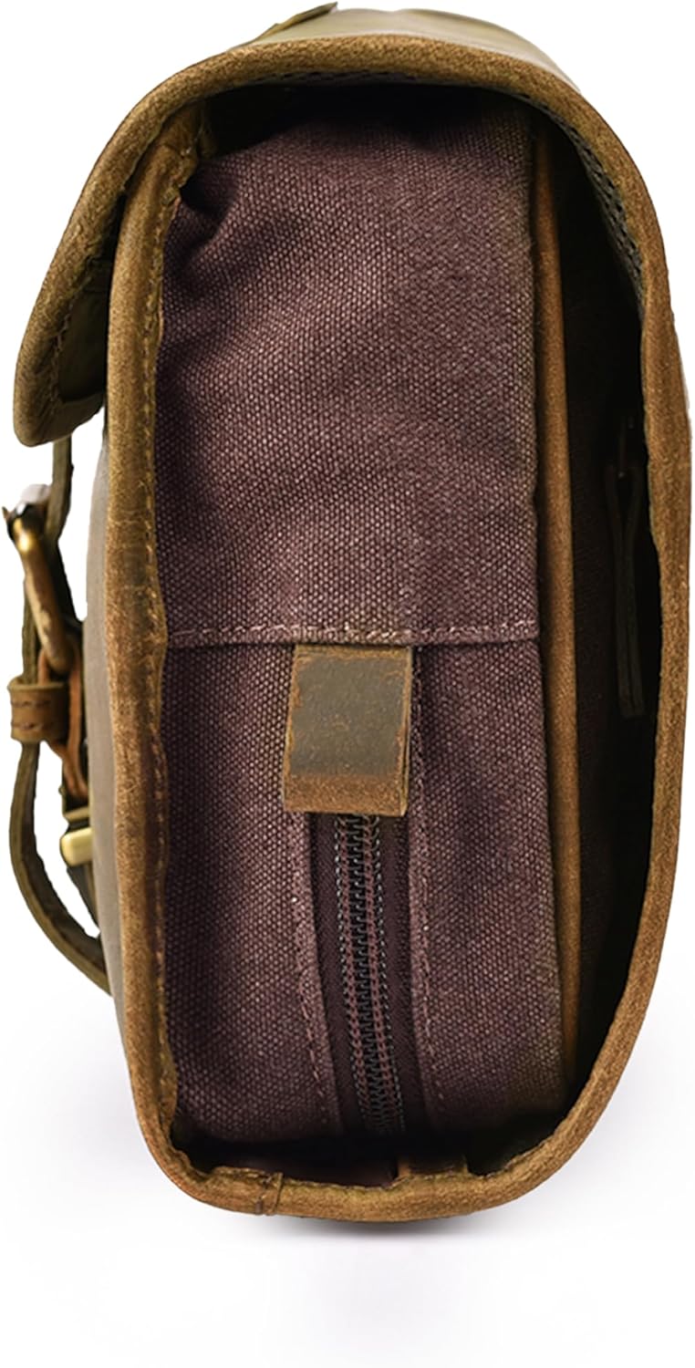 LEATHER VILLAGE Hanging Toiletry Bag for Men & Women, Handcrafted Vintage Cosmetic & Shaving Organizer Travel Dopp Kit- Brown