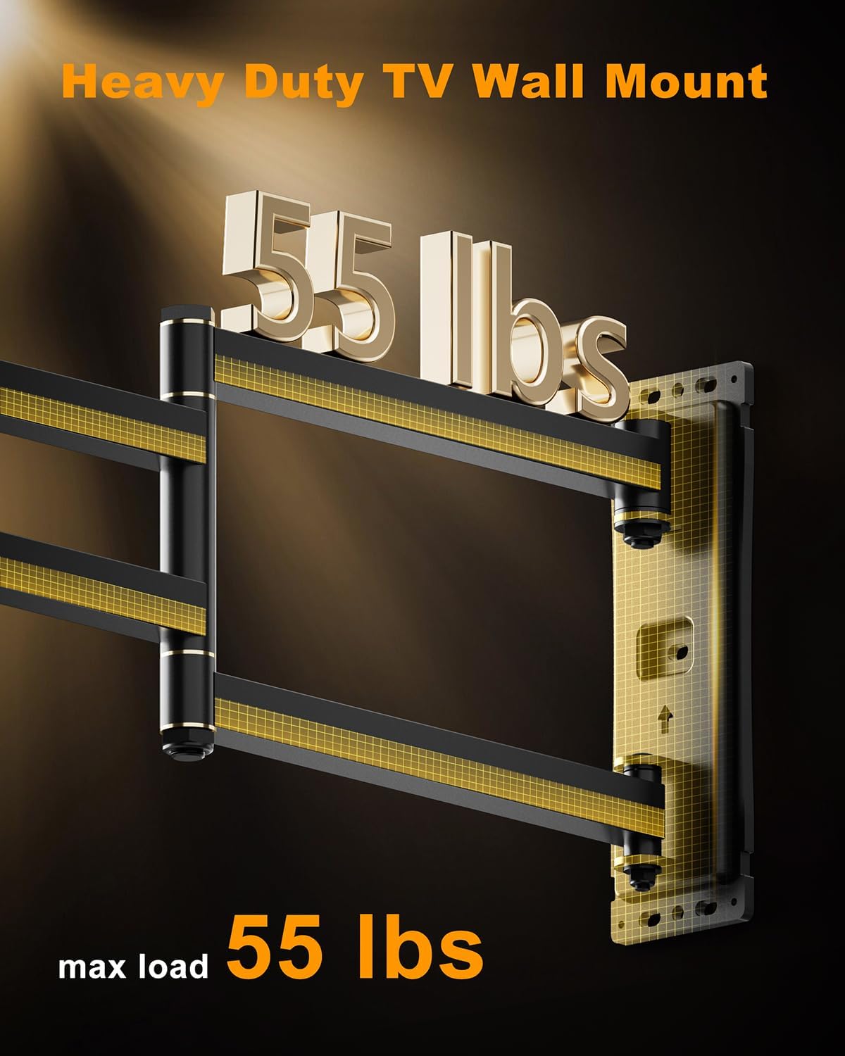 WHYFONE Long Arm Corner TV Monitor Wall Mount with 40.78" Extension for Most 13-43inch TVs Monitors, Full Motion Articulating Triple Arm Foldable, Max VESA 200x200mm, Vertical TV Mount