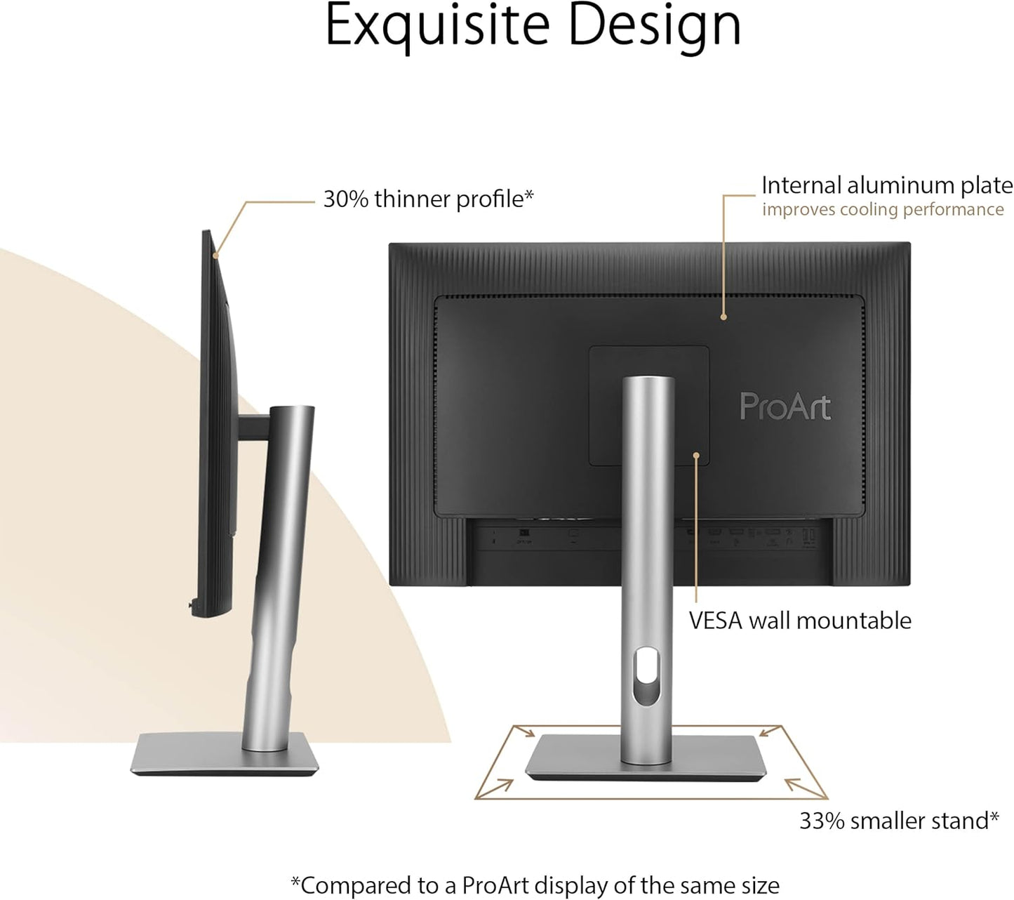 ASUS ProArt Display 27" Monitor PA278CV - WQHD (2560 x 1440), IPS, 100% sRGB, 100% Rec. 709, ΔE < 2, Calman Verified, USB Hub, USB-C, DisplayPort Daisy-Chaining, HDMI, Eye Care, Height Adjustable , BLACK/SLIVER