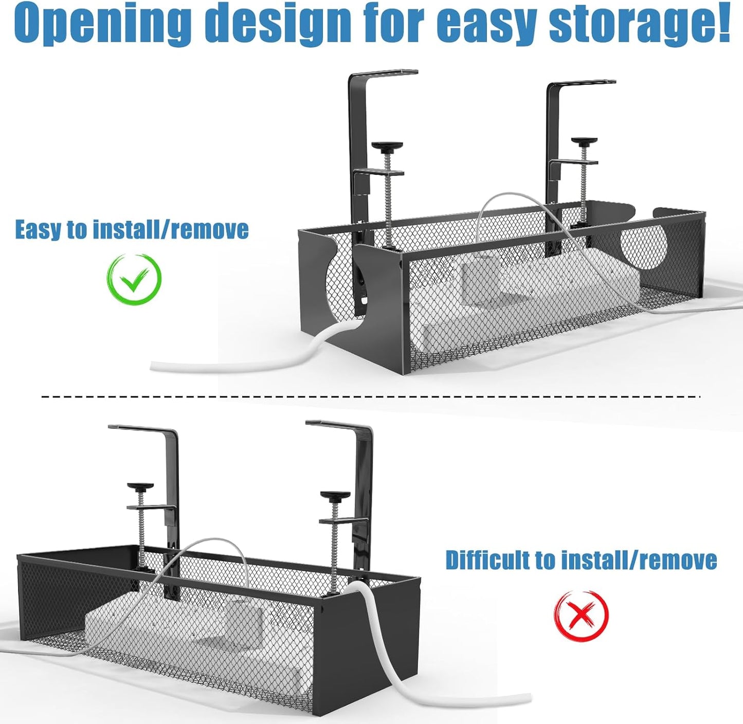 Purilite Select Under Desk Cable Management Tray