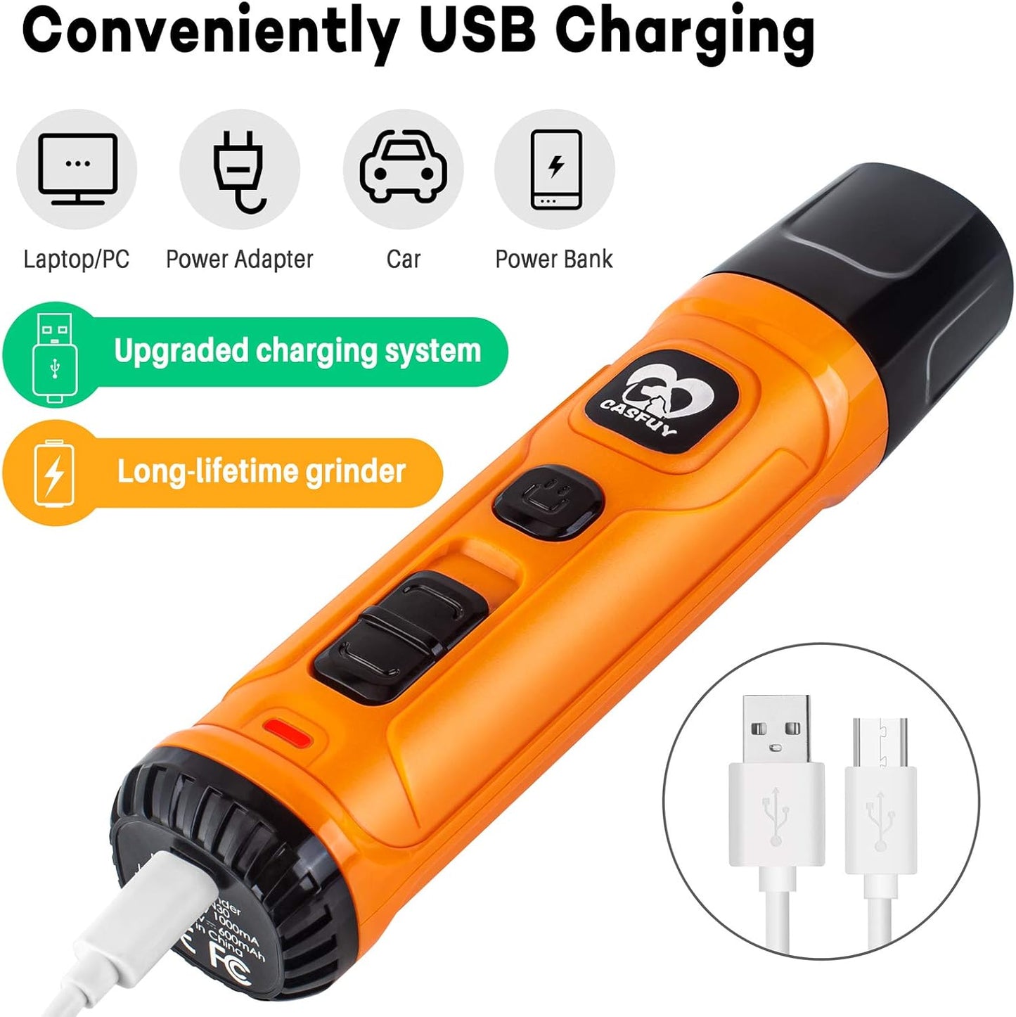 Casfuy Dog Nail Grinder with 2 LED Light - New Version 2-Speed Powerful Electric Pet Nail Trimmer Professional Quiet Painless Paws Grooming & Smoothing for Small Medium Large Dogs and Cats (Blue)