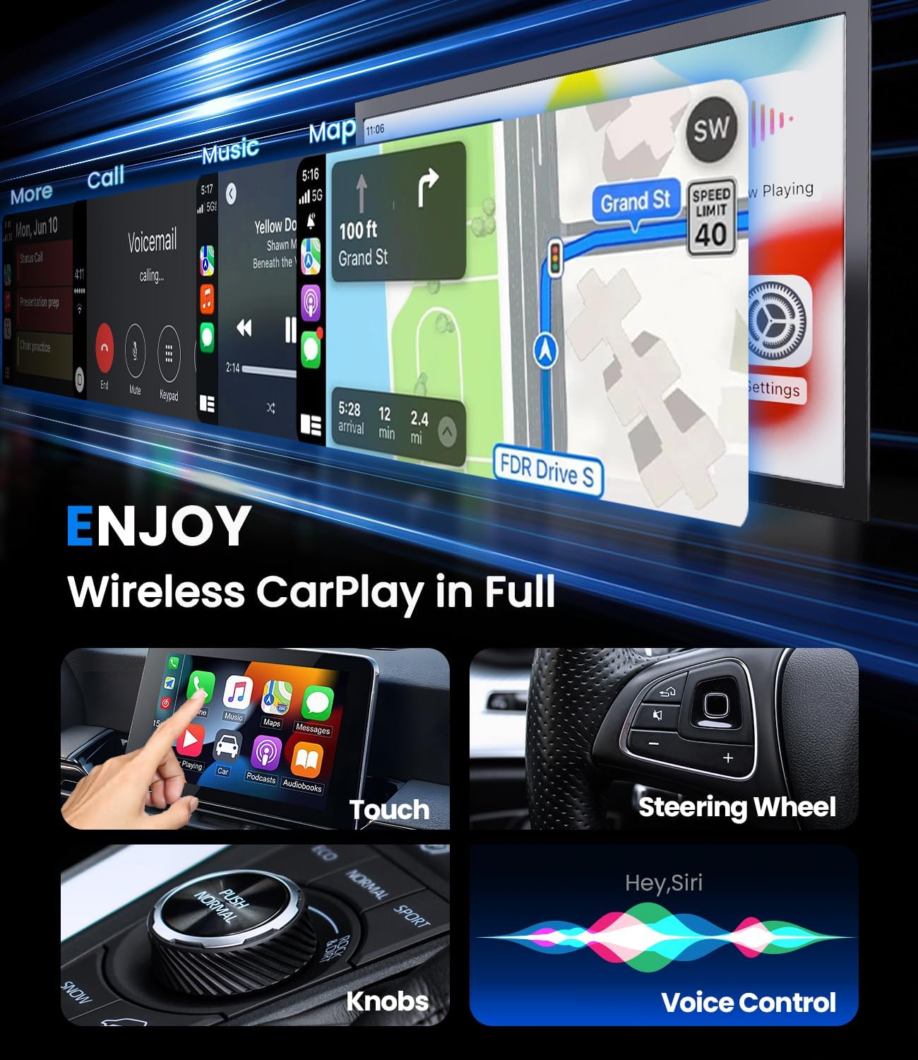 Purilite Select Wireless CarPlay Adapter – Ultra-Compact, Lightning Fast, Truly Wireless