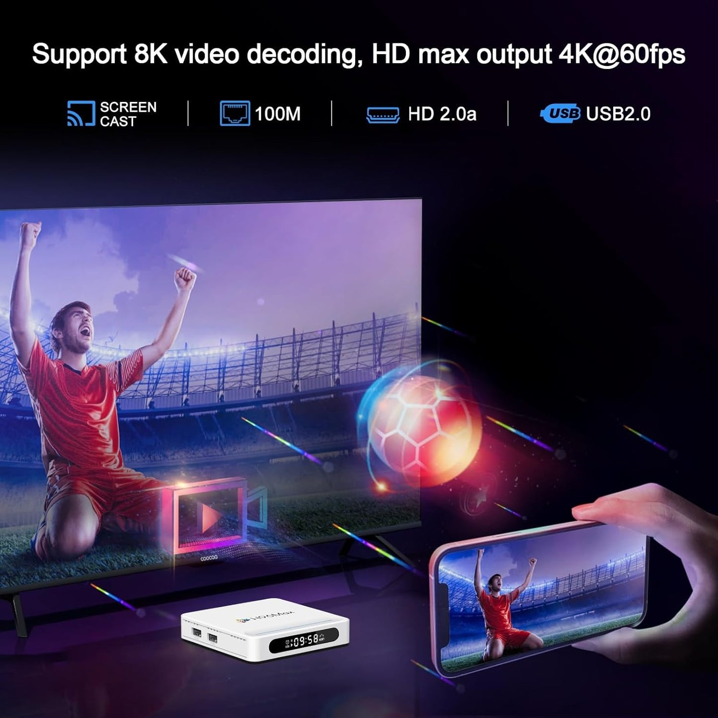 Android TV Box 14.0 4GB RAM 128GB ROM Dual-WiFi 6.0 H96 Max H618 Plus Android Box with 3D 8K BT 5.4 USB Ultra HD