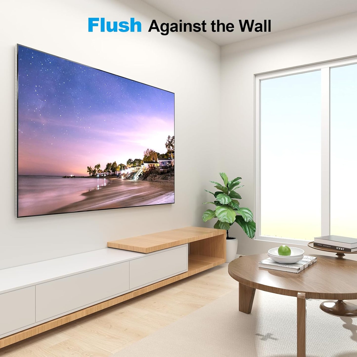 Supcline Ultra Slim TV Wall Mount for 42 to 100 inch Flat TV & Frame TV, Only 0.31” Low Profile Flat to Wall TV Mount, Micro Gap Wall Mount TV Bracket, Hold up to 176 lbs, Blends in Any Interior
