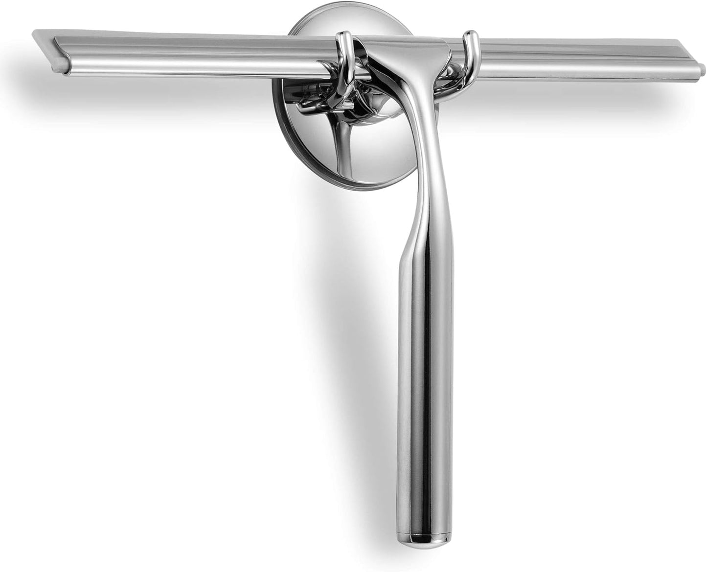 Ettori Shower Squeegee for Glass Doors, Squeegee for Shower Glass Door, Window and Car Glass, Mirrors - All-Purpose Stainless Steel Squeegee, 10 Inches and Black