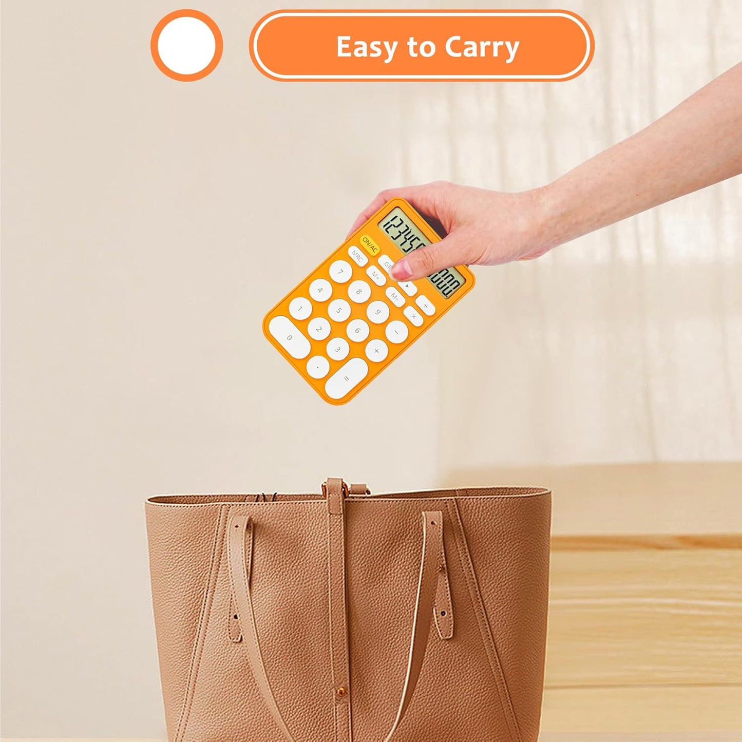 VEWINGL Mechanical Switch Calculator, 12 Digit Large LCD Display and Buttons, Great for Everyday Life and Basic Office Work, with Battery