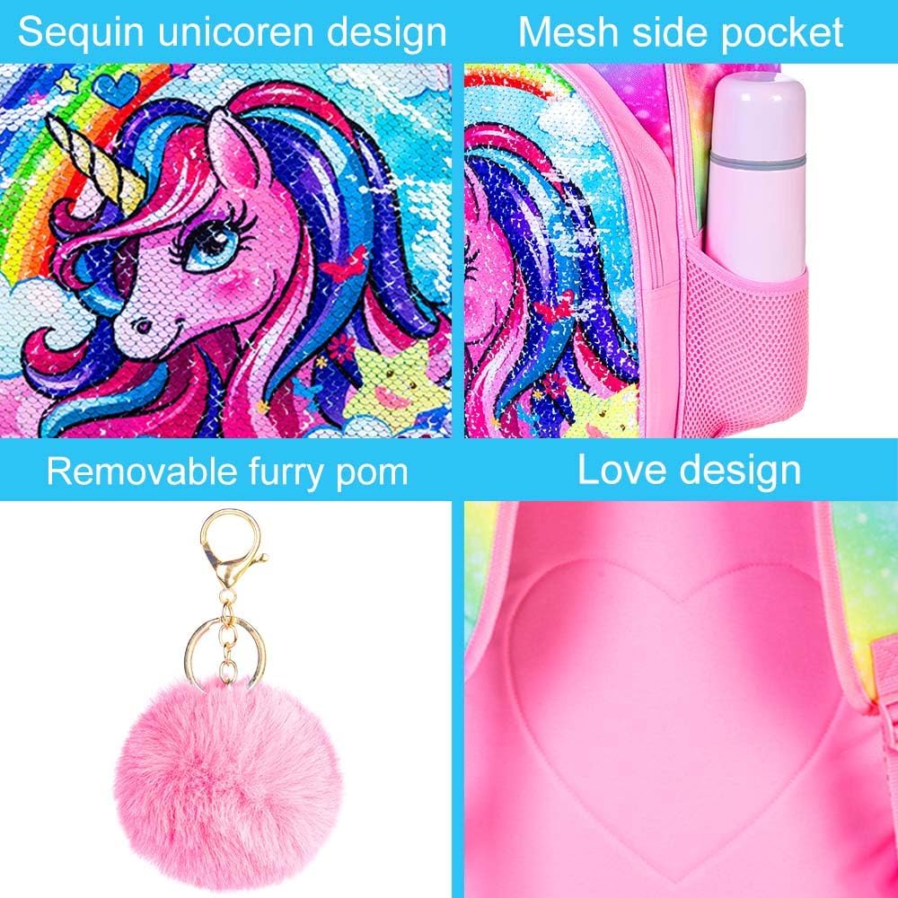 3pcs Backpack for Boys and Girls, 16” Kids Kindergarten Bookbag with Lunch Box, Cute Elementary Backpacks for Boy Girl