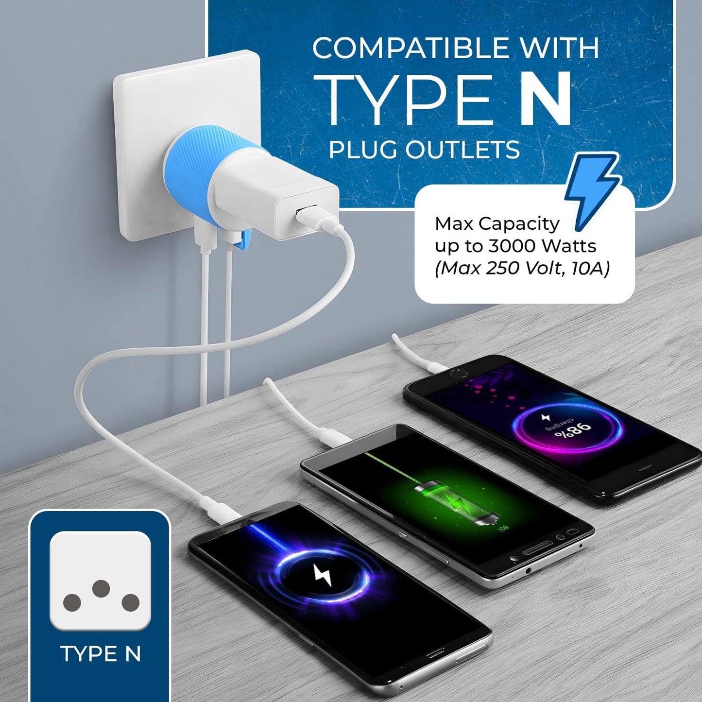 OREI South Africa, Botswana, Namibia Travel Plug Adapter with Dual USB - USA Input - Type M (U2U-10L), Will work with Cell Phones, Camera, Laptop, Tablets, iPad, iPhone