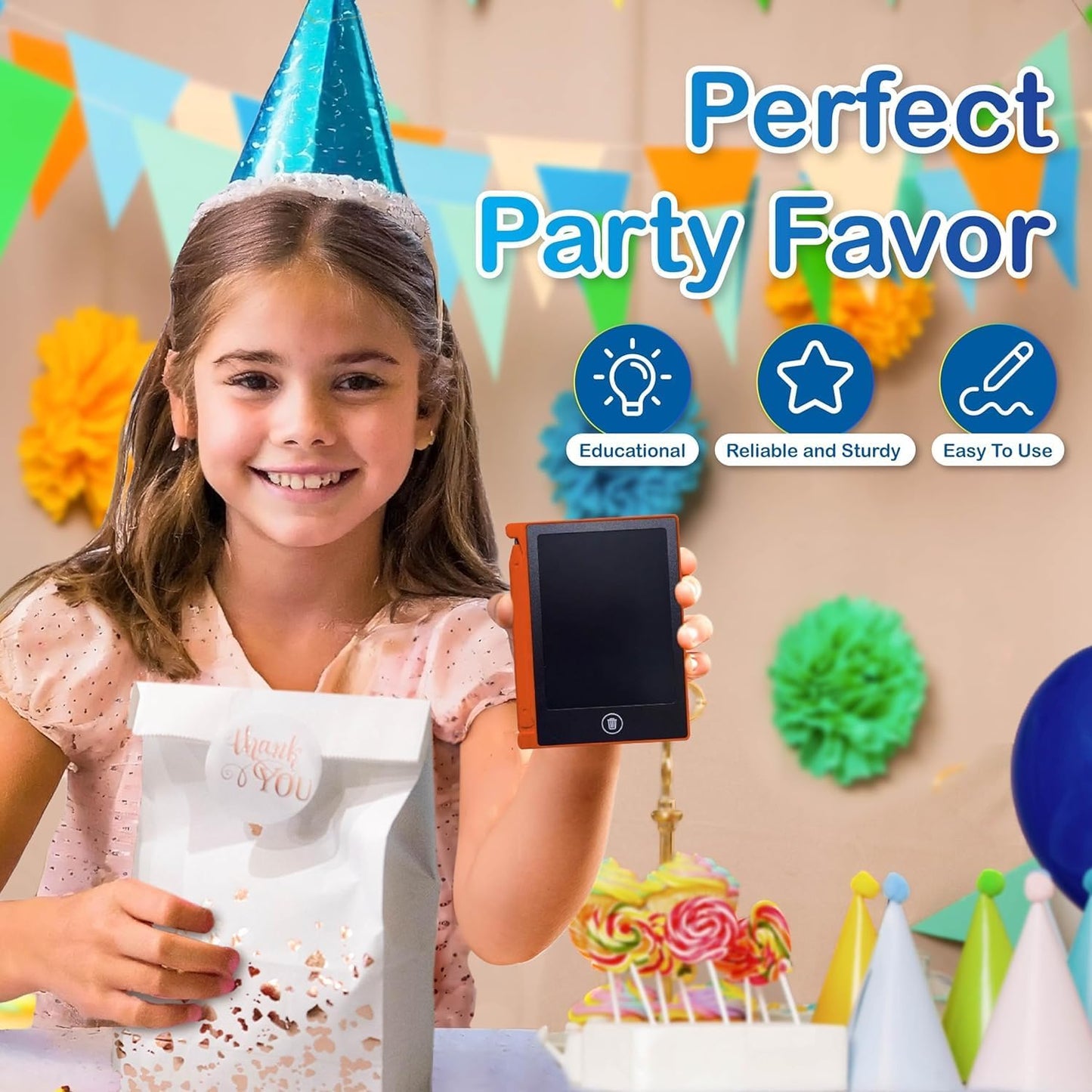 Mini LCD Writing Tablet for Kids, 12 Pack – 4.5 Inch Mini Drawing Board. Fun and Educational for Kids That Sketch and Doodle. Perfect Party Favor, Goodie Bag and Gift Bag Filler, School Prize Or Gift