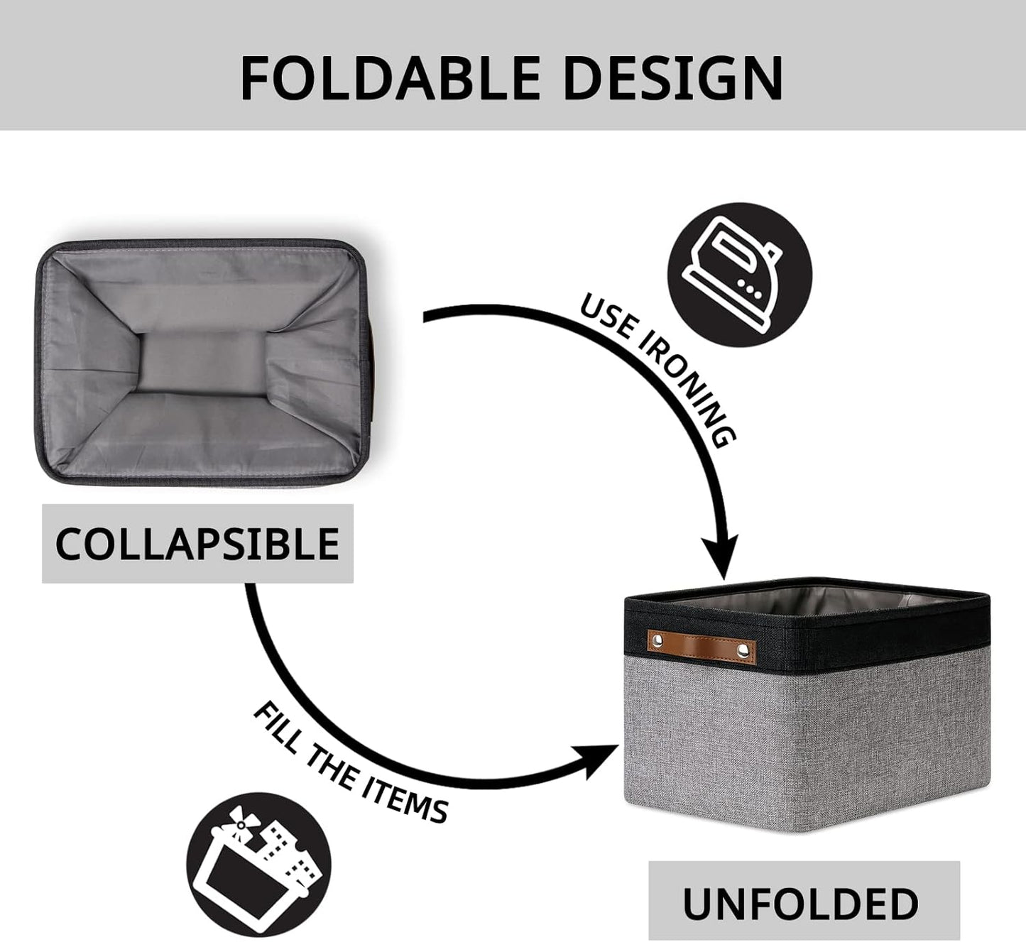 DULLEMELO Storage Baskets for Shelves, Fabric Collapsible Rectangular Storage Bins for Shelves, Closets, Nursery, Home, Office, Empty Gift Baskets (White&Teal)