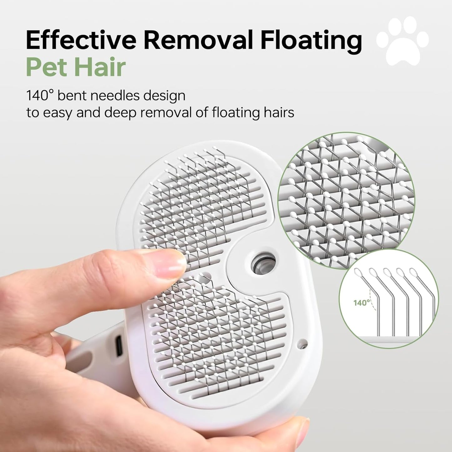 Caseeto Cat Brush for Shedding, 3 In 1 Cat Steam Brush Pet Brush for Shedding Pet Hair Cleaning Brush Comb Steamy Cat Brush Easily Removes Mats, Tangles, and Loose Fur