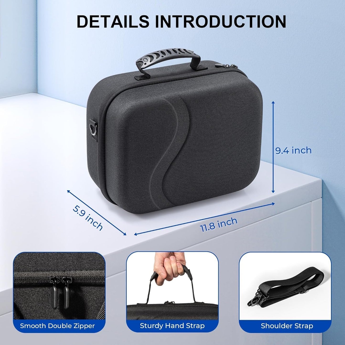 Large Carrying Case for Meta Quest 3S,Hard Travel Case for BOBOVR S3 Pro/Kiwi Design Battery Head Strap,Controllers and Other Accessories,Portable Storage Travel Bag for Oculus Quest 3S/Quest 3(Black)