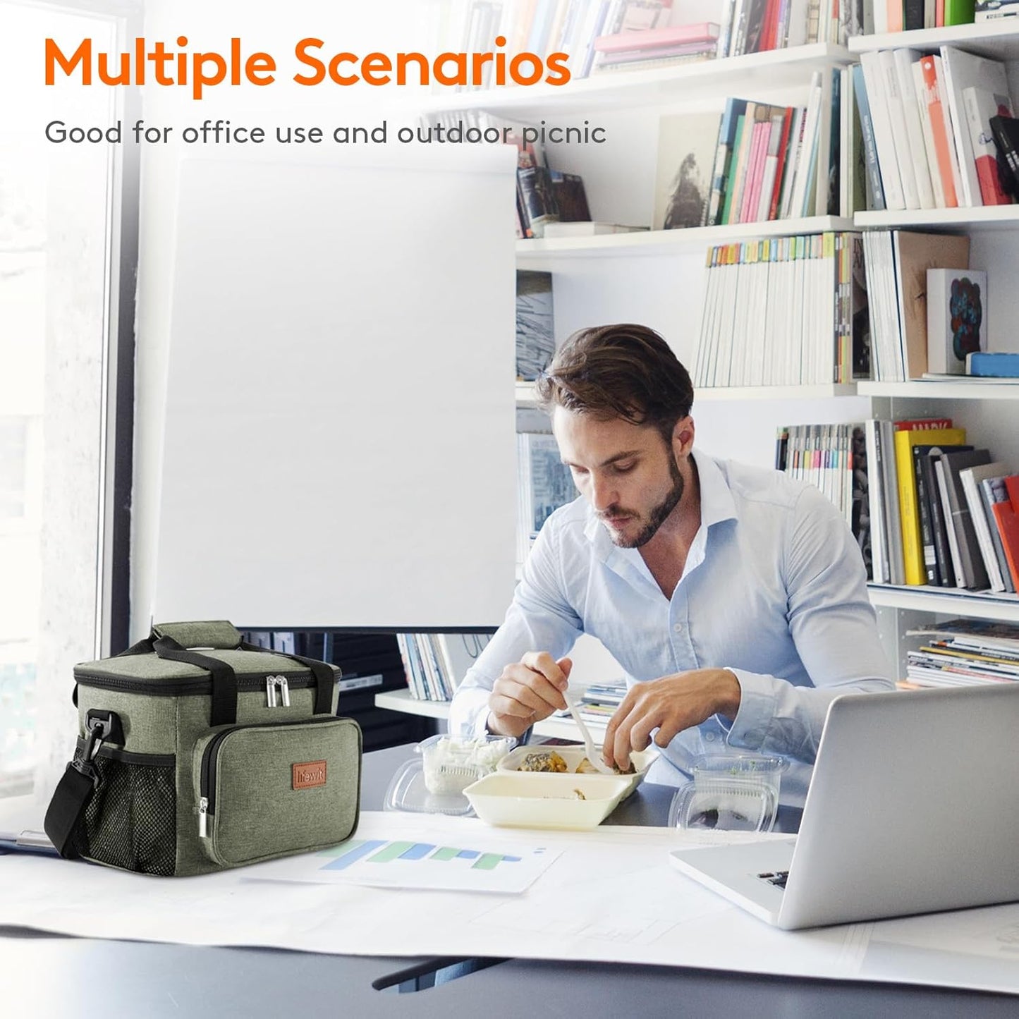 Lifewit Lunch Bag for Men, Insulated Lunch Box Leakproof Soft Cooler Cooling Tote for Adult Women, Waterproof Reusable Lunch Bags for Work Office Outdoor Picnic Camping, Black, 12-Can (9L)