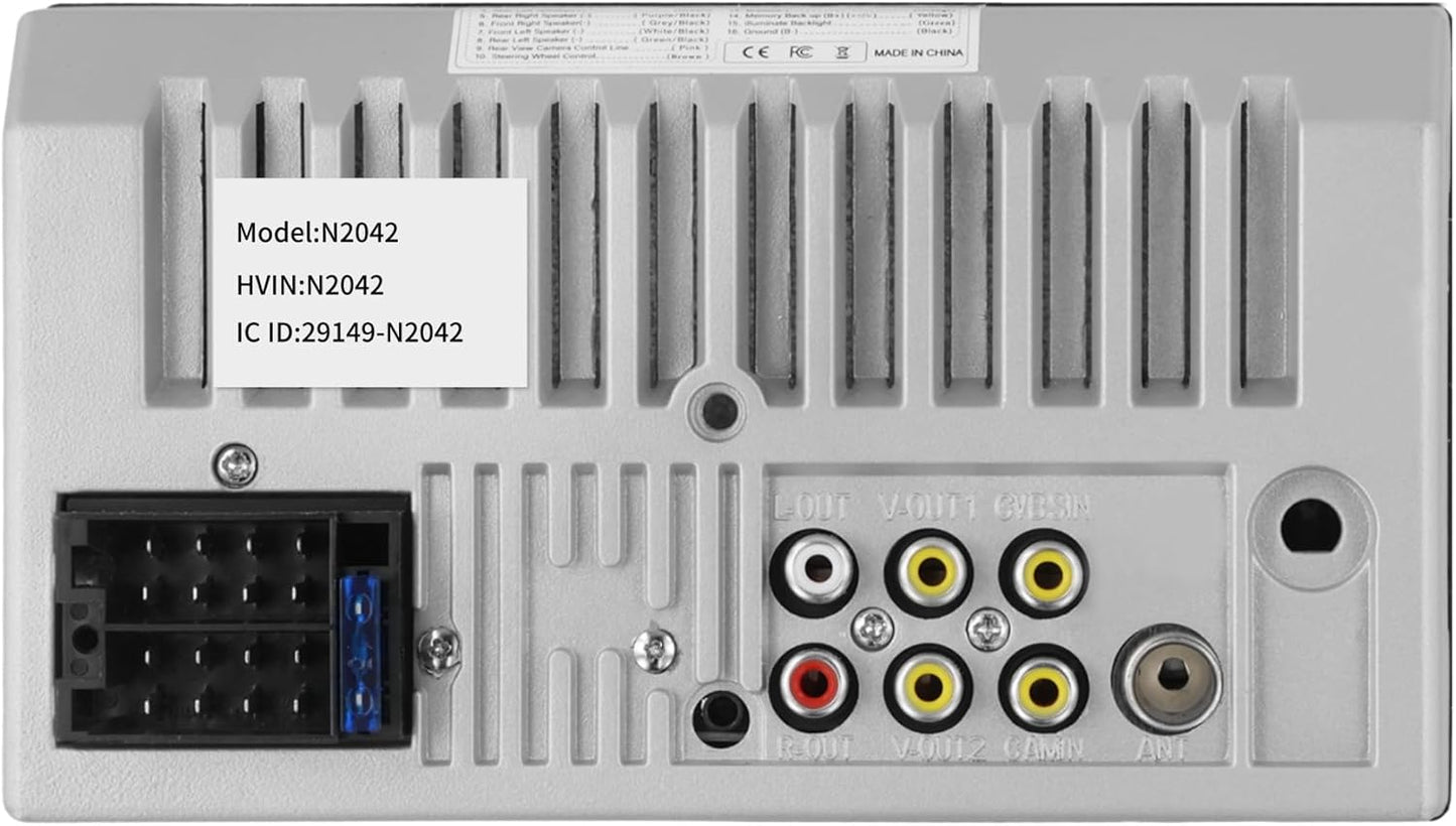 Rimoody 7 Inch Car Stereo Double Din Radio Touch Screen Bluetooth Handsfree Mirror Link USB SD EQ FM Multimedia Radio with Backup Camera Car Audio Receivers